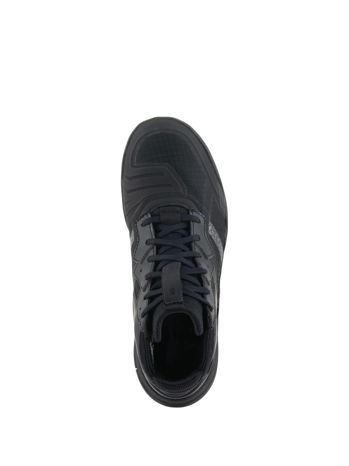 Zapatos Alpinestars Speedflight, Negro Negro, vista superior, con parte superior de ripstop de alto rendimiento con almohadilla de cambio integrada, cordones negros y diseño urbano elegante