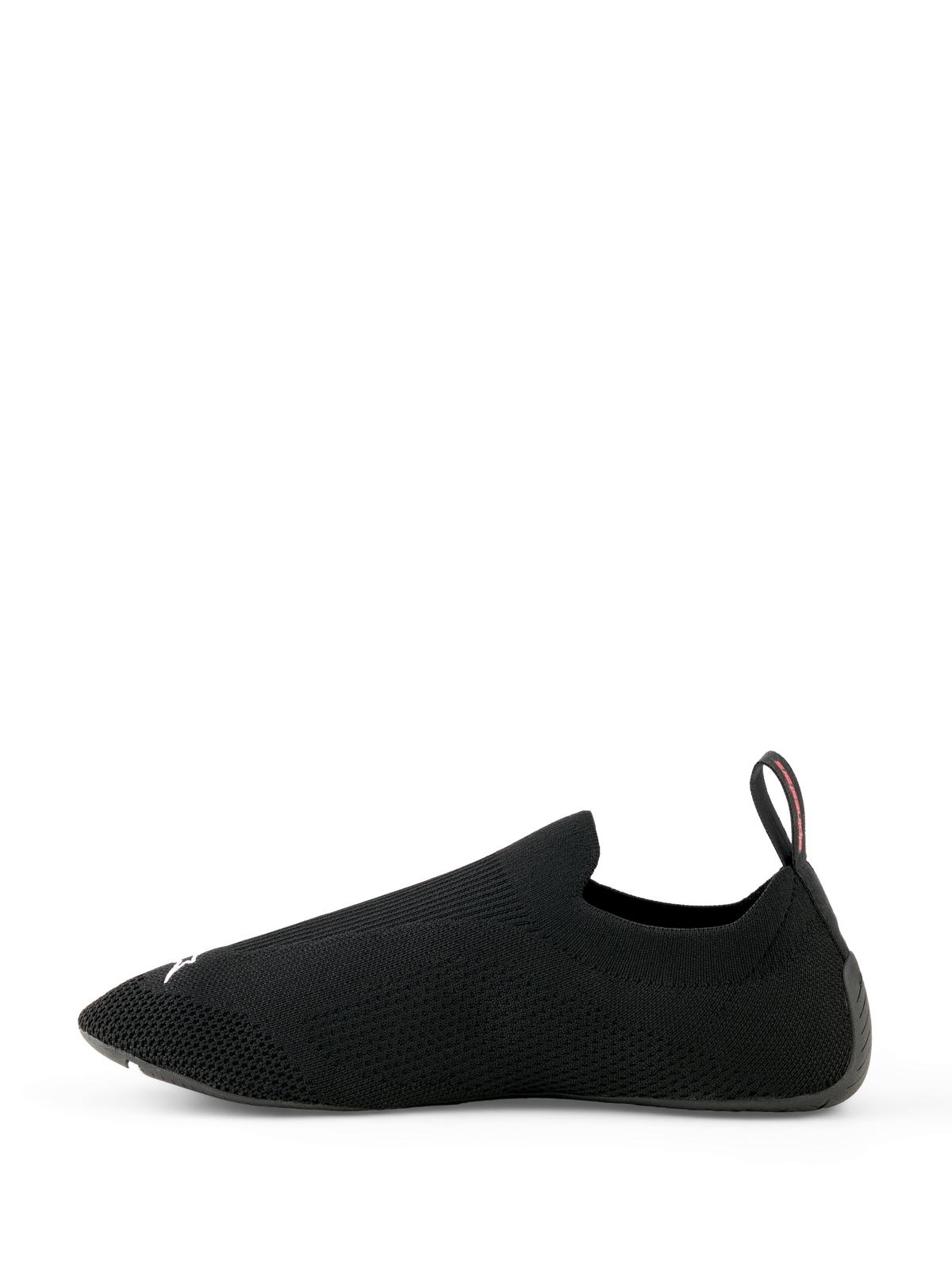 Zapatos Alpinestars Tech Gaming, calzado para SIM-racing, negro, parte superior elástica de punto sin costuras, suela de goma ultrafina, tirador trasero con detalle rojo, diseño ligero tipo calcetín para rendimiento en carreras de simulador