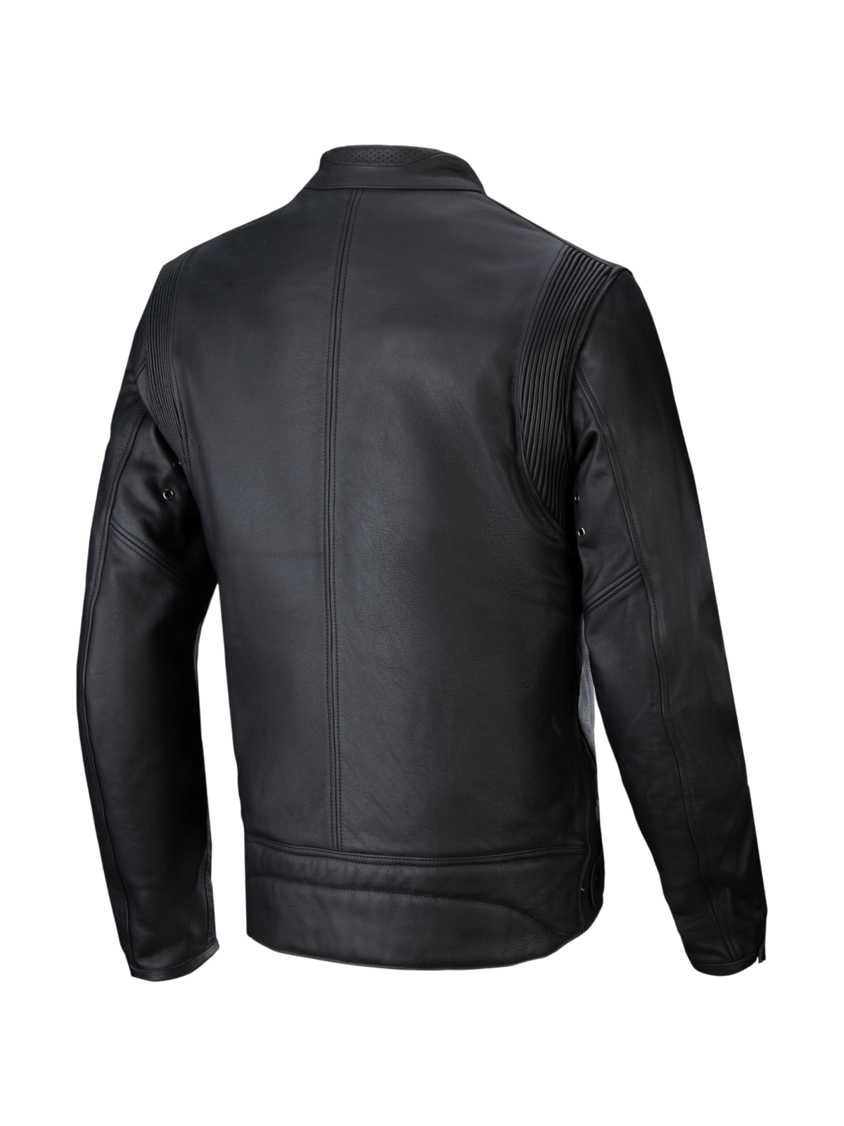 Alpinestars Chaqueta de Cuero Dyno, chaqueta de moto urbana para hombre, negra, de cuero de bovino, vista trasera