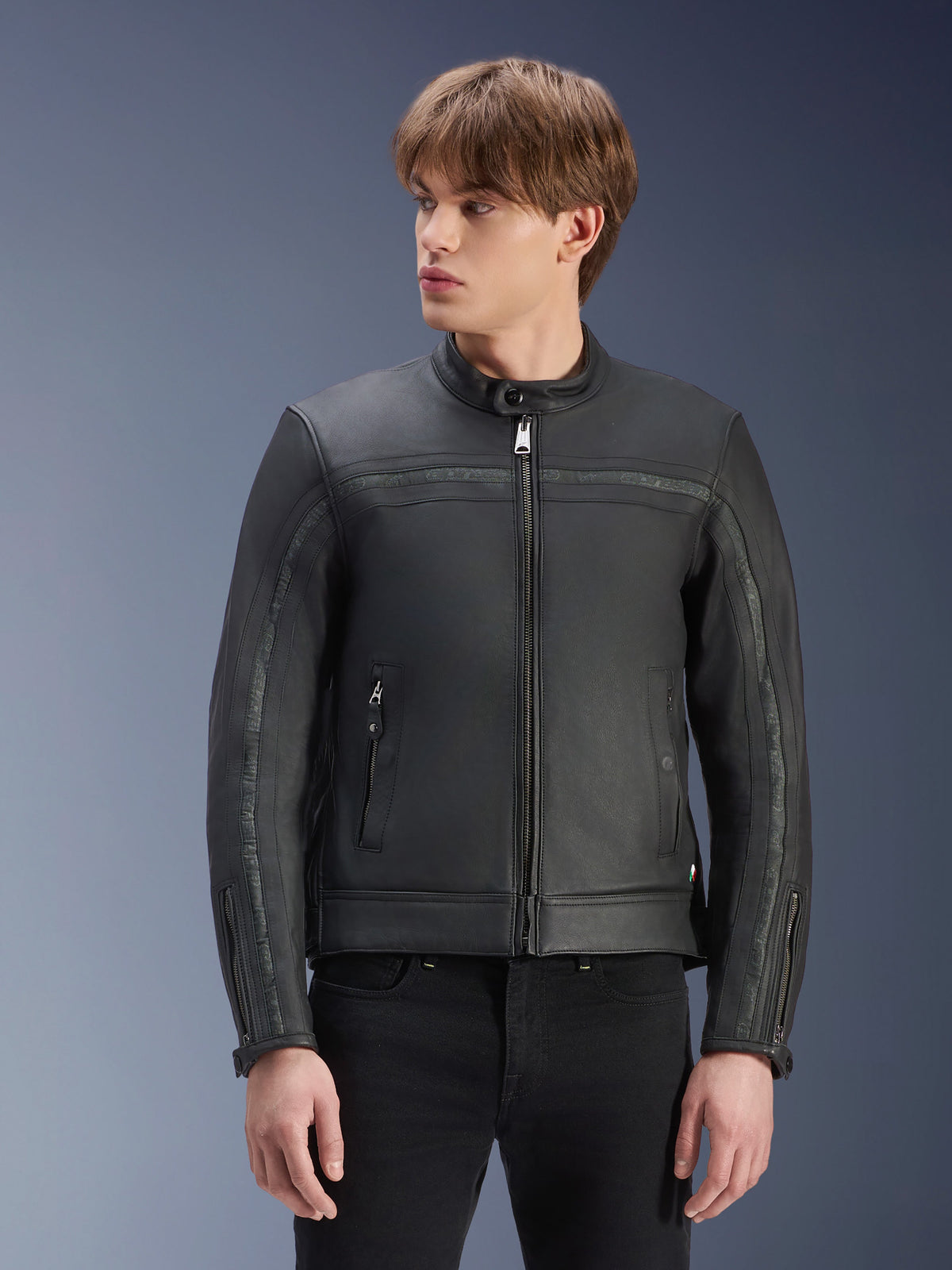 Alpinestars Dyno, chaqueta de moto urbana para hombre, negra, cuero bovino con estilo heritage.