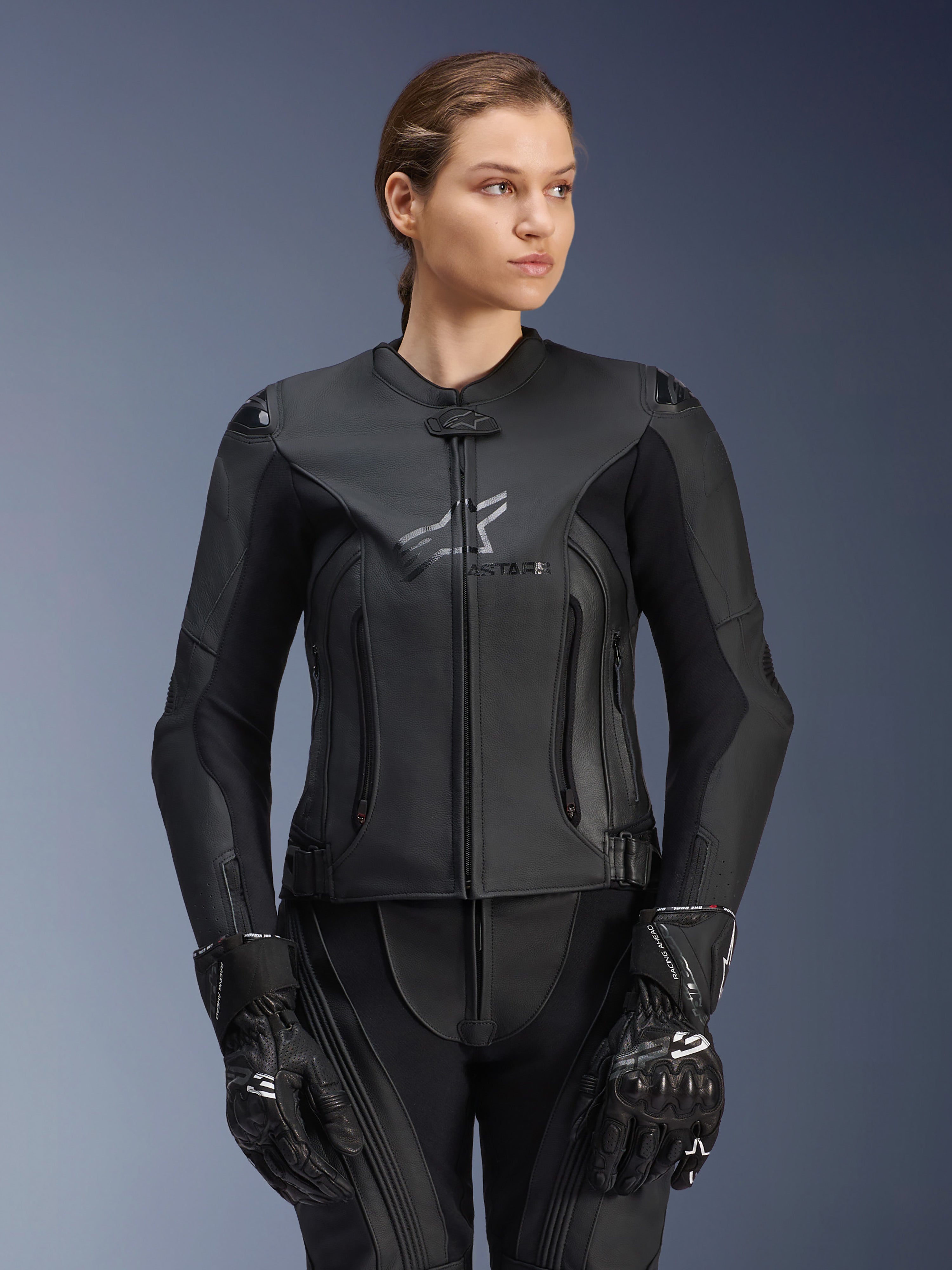 Chaqueta De Cuero Stella GP Plus V4 Para Mujer - Chaqueta de Moto