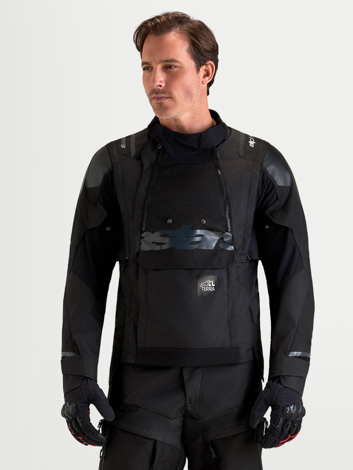 Alpinestars Harok V2 Drystar, chaqueta de moto de aventura todoterreno para hombre, negra, impermeable con forro Drystar y ventilación modular