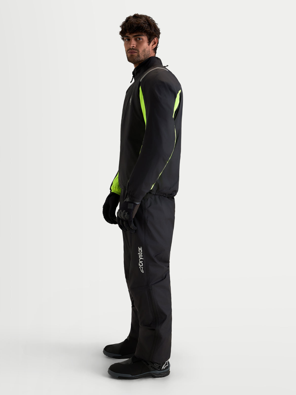 Alpinestars Harok V2 Drystar chaqueta de moto para adventure para hombre, color negro con detalles en amarillo neón, impermeable, puesta en modelo