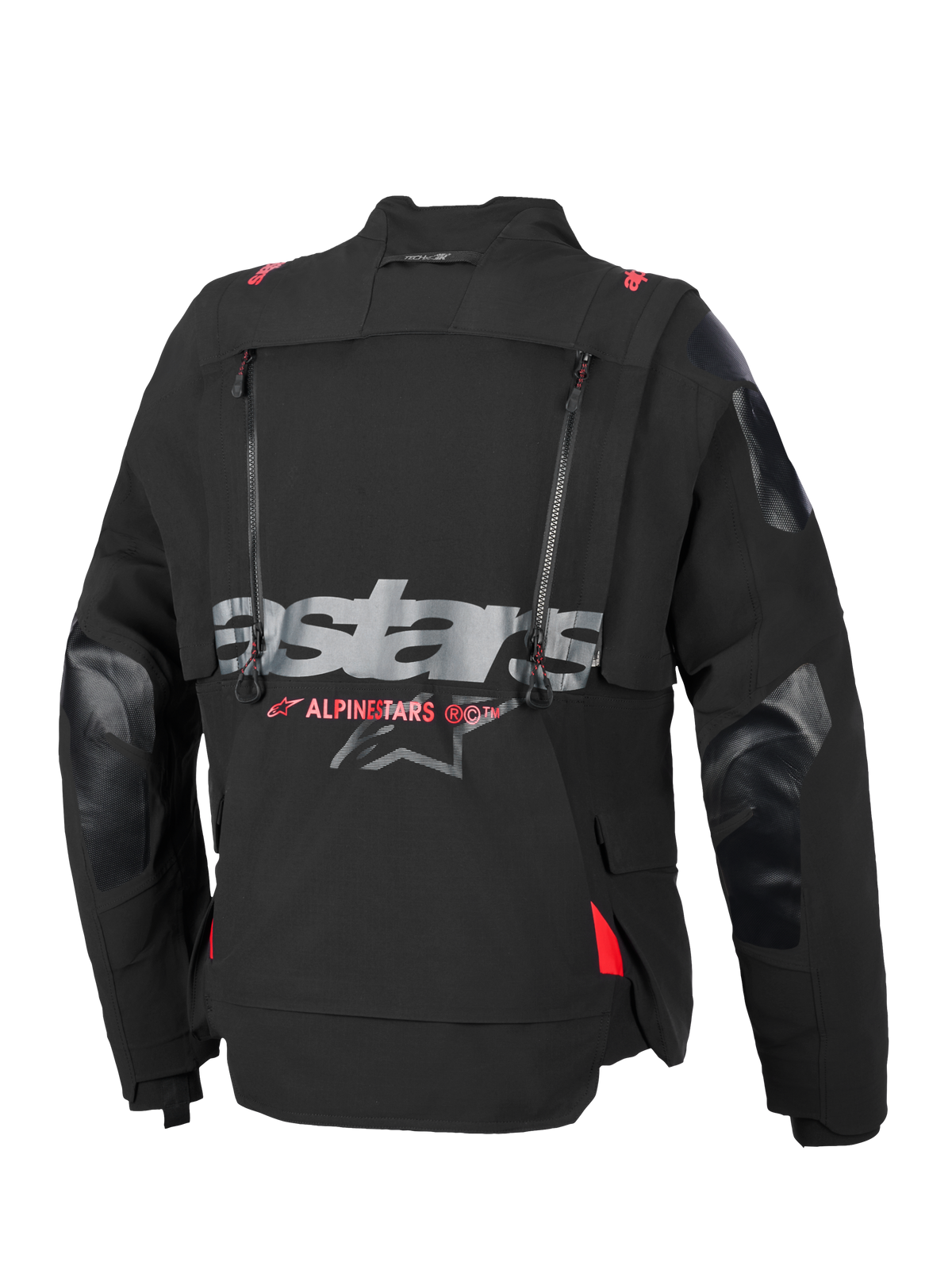 Chaqueta laminada Alpinestars Halo Pro Drystar® XF, chaqueta de moto para aventura, negro y Dark Shadow, construcción textil modular de 3 capas con cremalleras impermeables y paneles de ventilación, diseñada para touring todoterreno