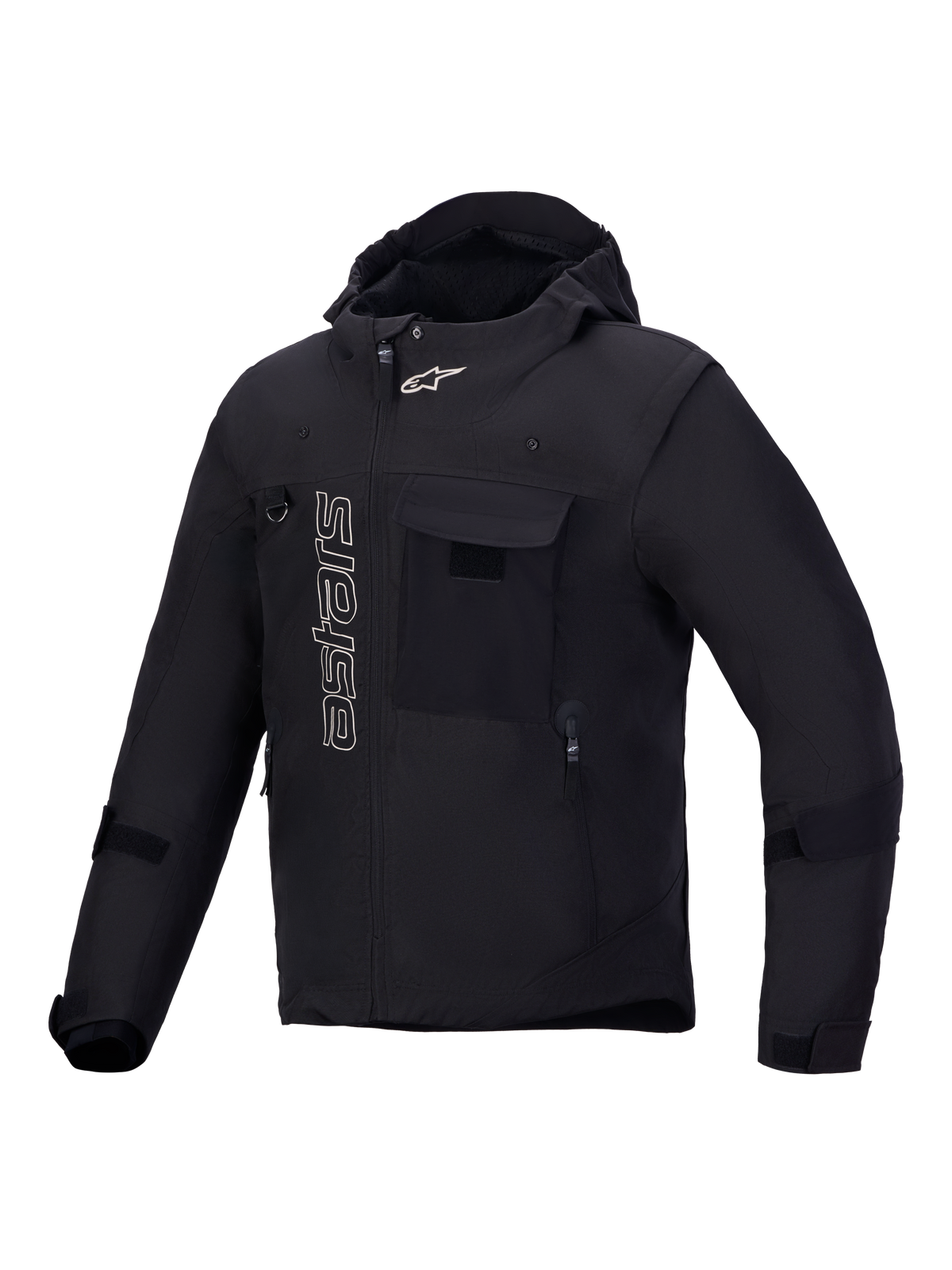 Alpinestars Morfex Parka, chaqueta de moto urbana impermeable, negra con capucha integrada y diseño modular