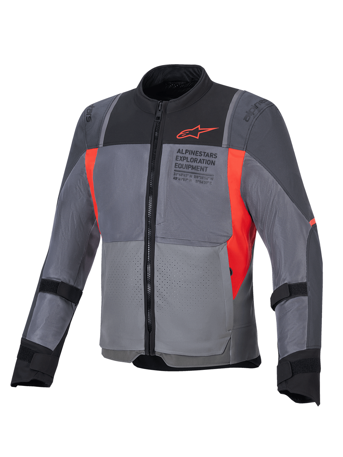 Alpinestars Chaqueta ST-2 Air, chaqueta de moto touring para hombre, gris y roja, malla ventilada, protecciones Nucleon Flex Plus y certificada CE.