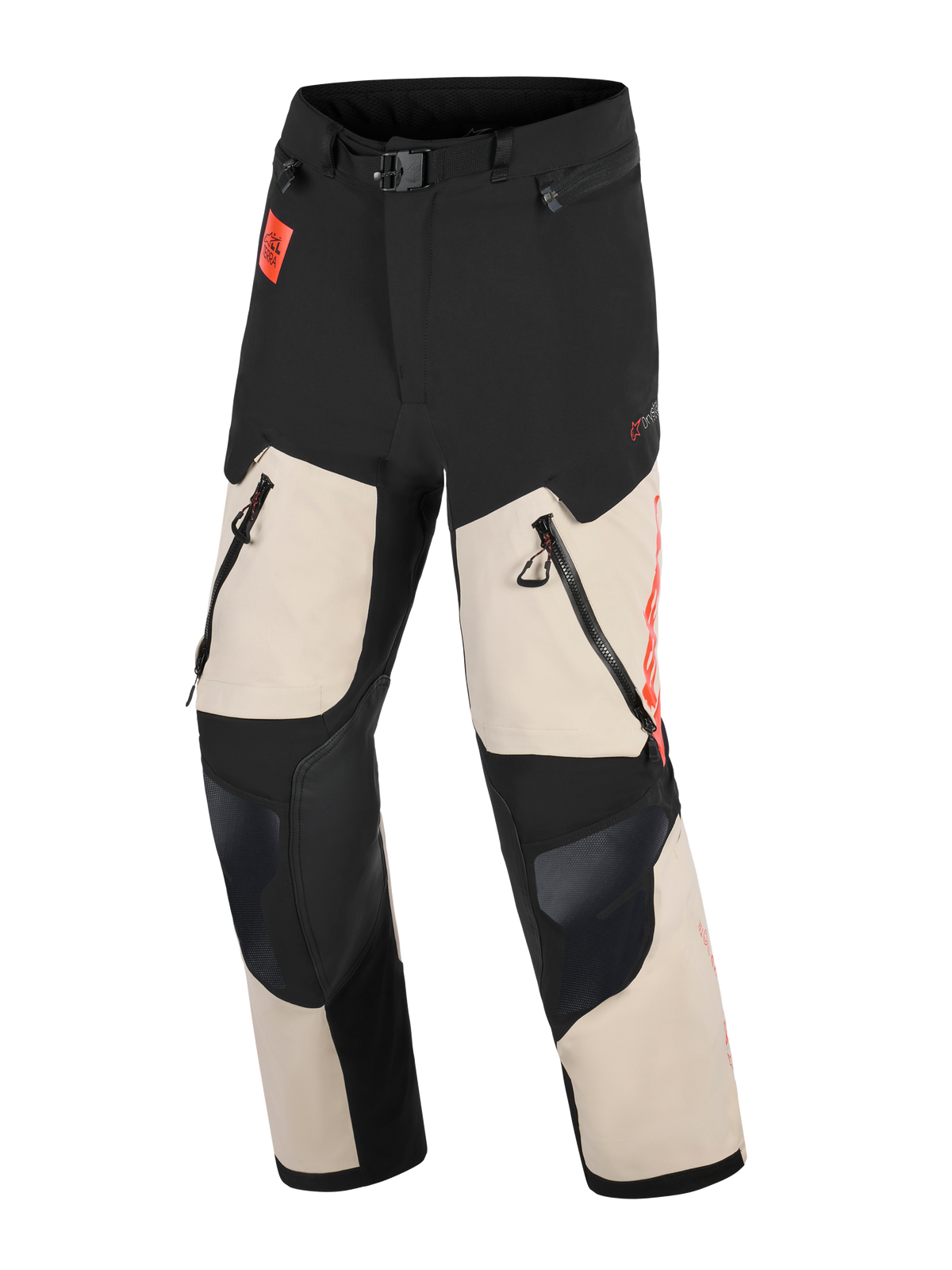 Alpinestars Pantalones Halo Pro Drystar XF Laminados, pantalones de moto para aventura de hombre, color negro y beige, impermeables con ventilación y certificación CE