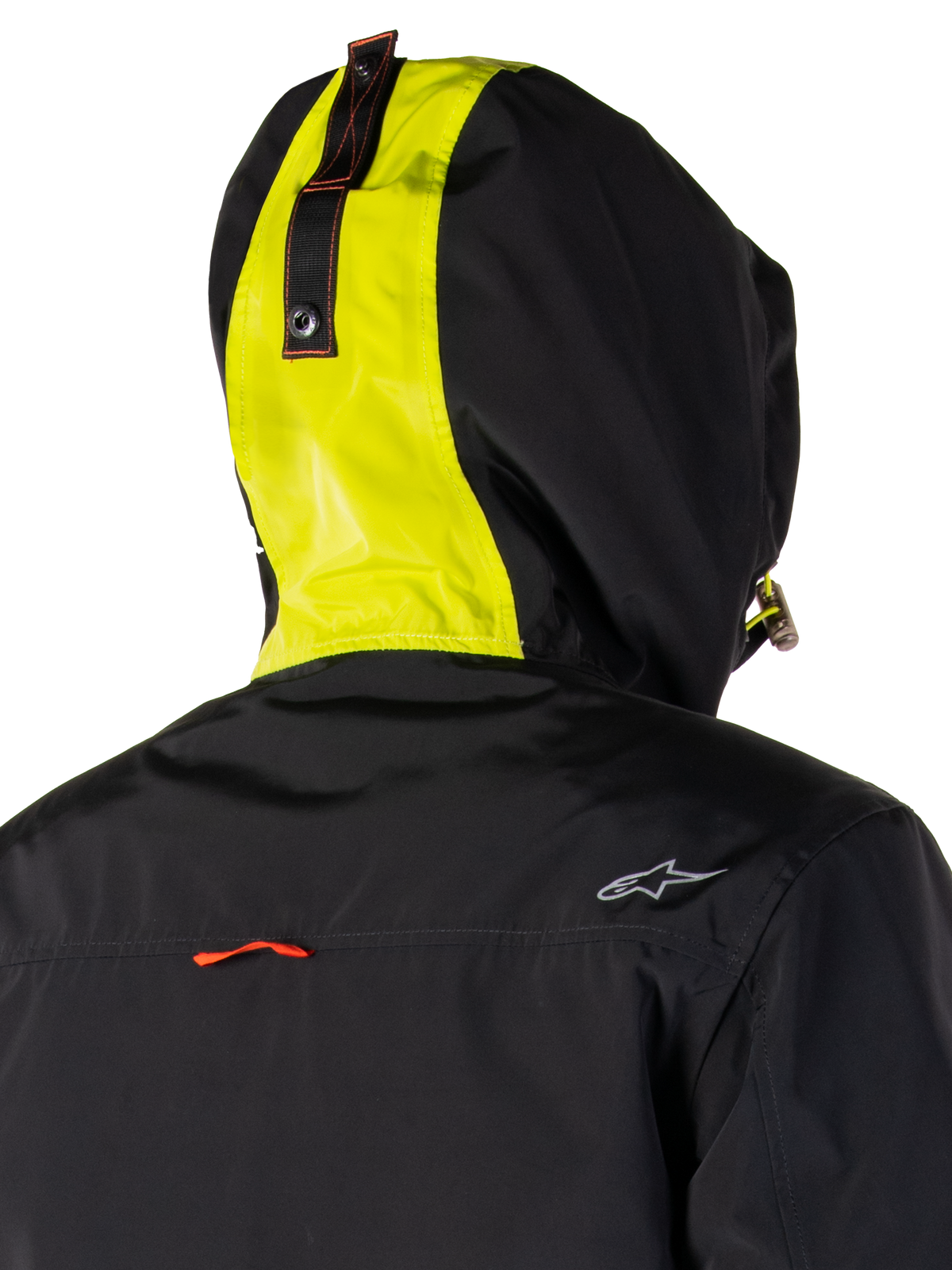 Alpinestars Mootant Waterproof Parka, Motorcycle Jacket, Lime Punch Black, modular 3-in-1 design with hood, utilitarian military style, textile material