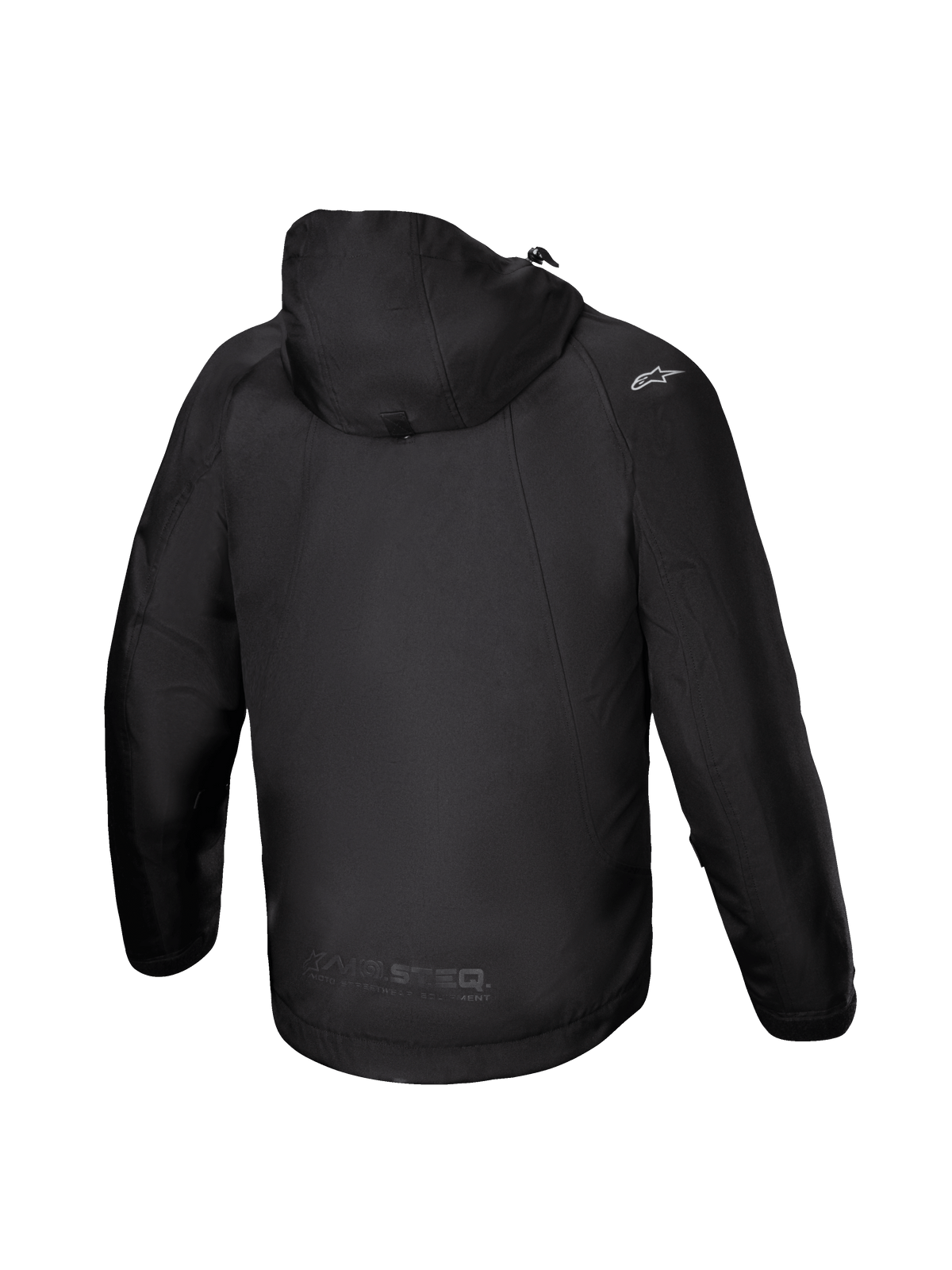 Alpinestars Parka Impermeable Morush, chaqueta de moto urbana para hombre, negra, textil, con capucha y logos MO.ST.EQ.