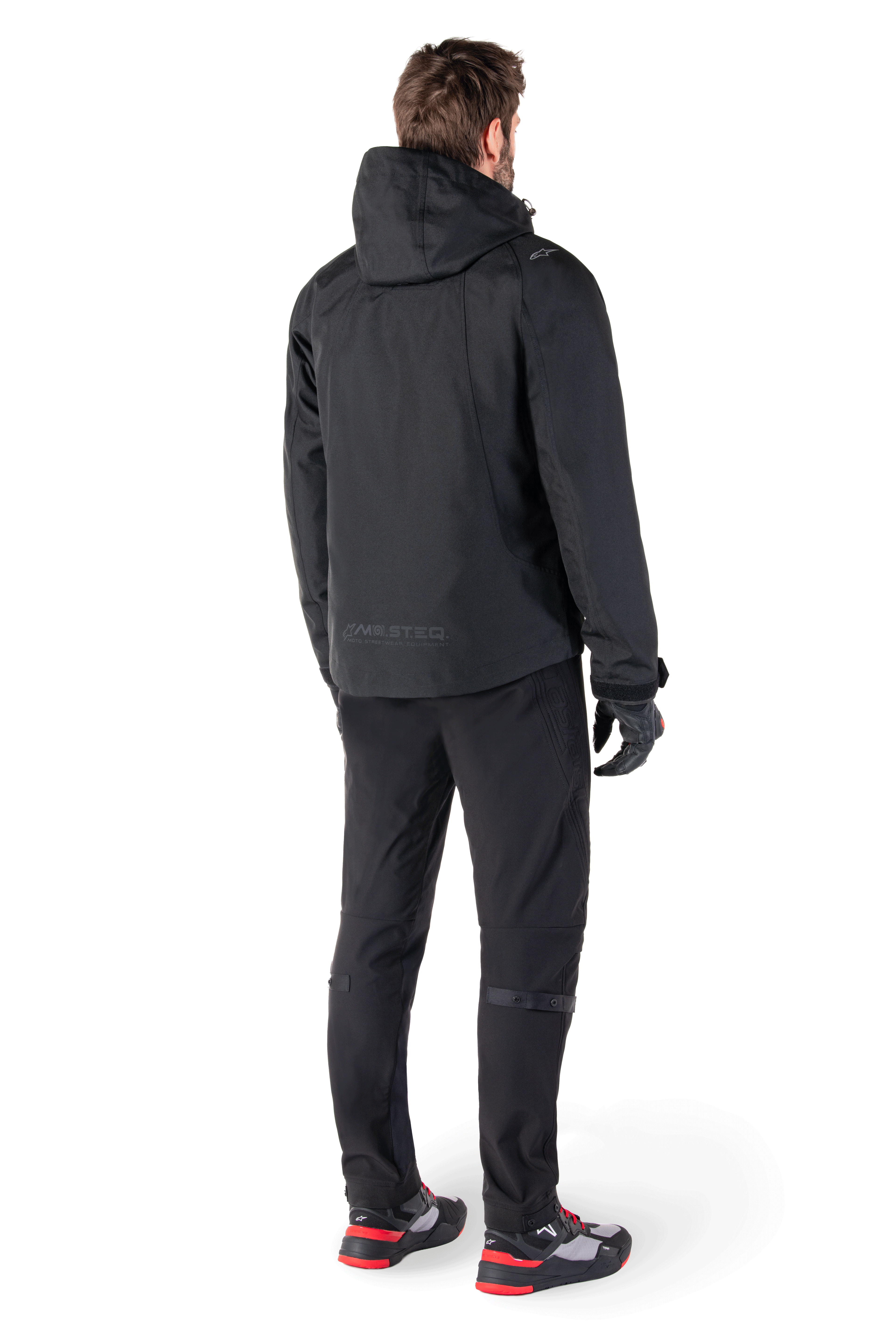 Alpinestars Parka Impermeable Morush, chaqueta de moto negra, hombre, compatible con Tech-Air 3 y capucha antitormenta