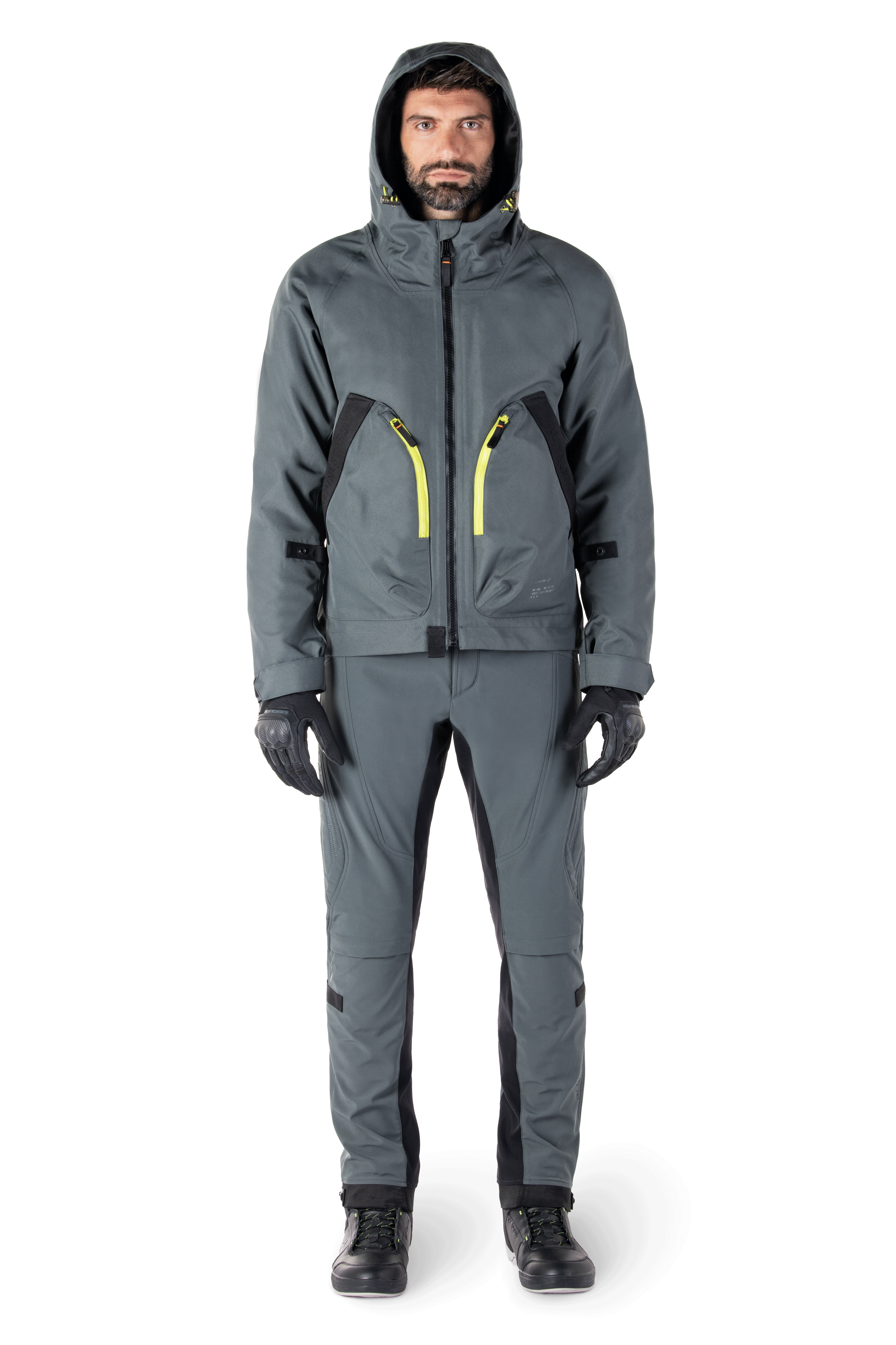 Alpinestars Morush Waterproof Parka, Urban Gray Motorcycle Jacket, Streetwear-inspired design with large front pockets and stormproof hood, Urban Gray textile finish