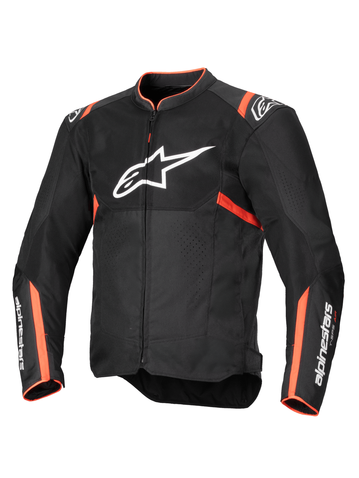 Alpinestars Chaqueta T-SPS Air V2, chaqueta de moto para hombre, negra y rojo fluo, paneles de malla transpirable, compatible con Tech-Air y protecciones Nucleon Flex Plus