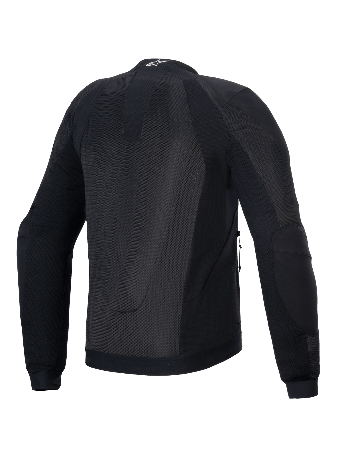 Alpinestars Chaqueta Troop-Air, negra de hombre, vista trasera con malla técnica transpirable y protección CE Clase A.