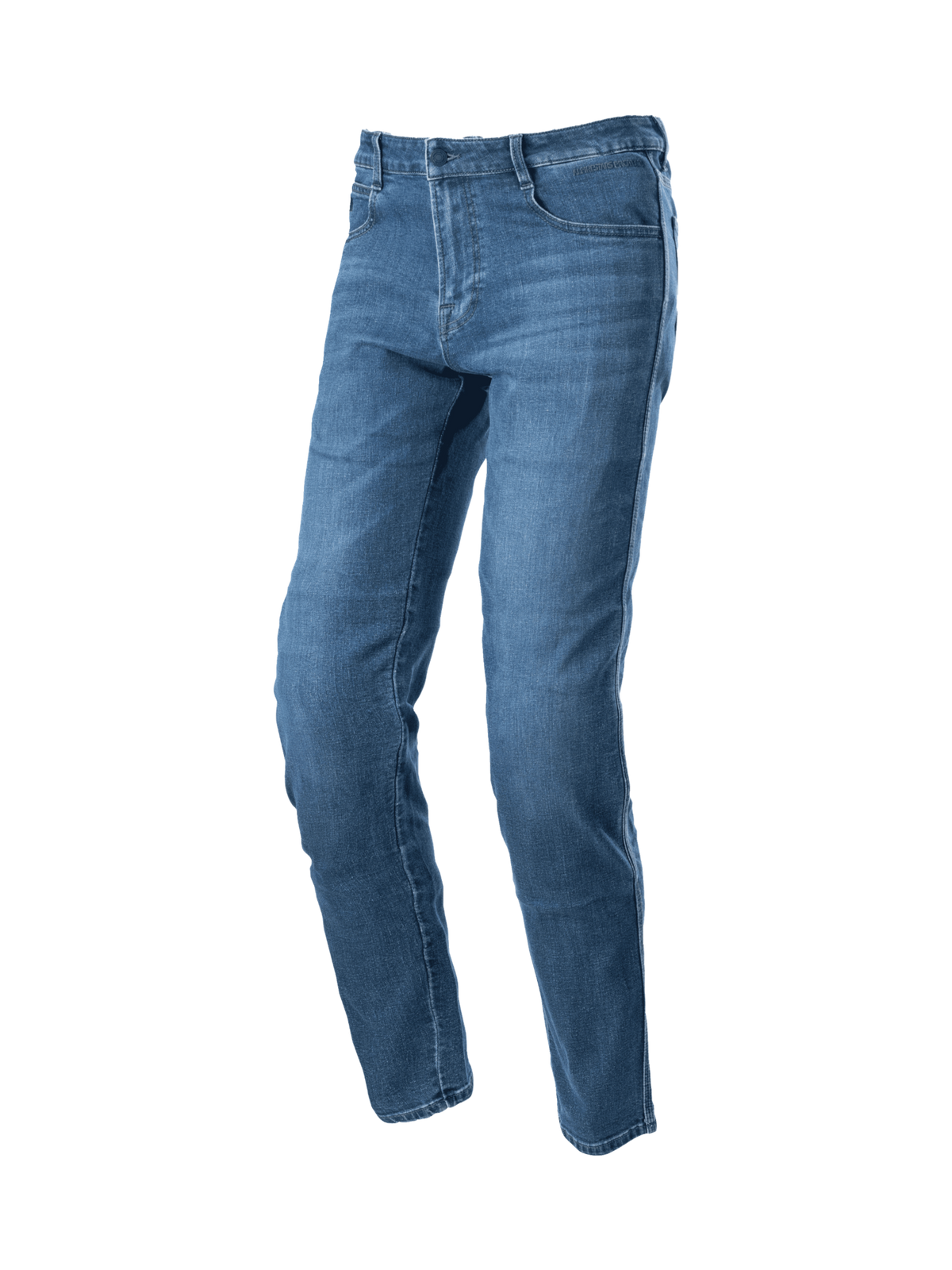 Alpinestars Radon Regular Fit, pantalones denim de moto para hombre, azul aclarado, con rodilleras certificadas CE.