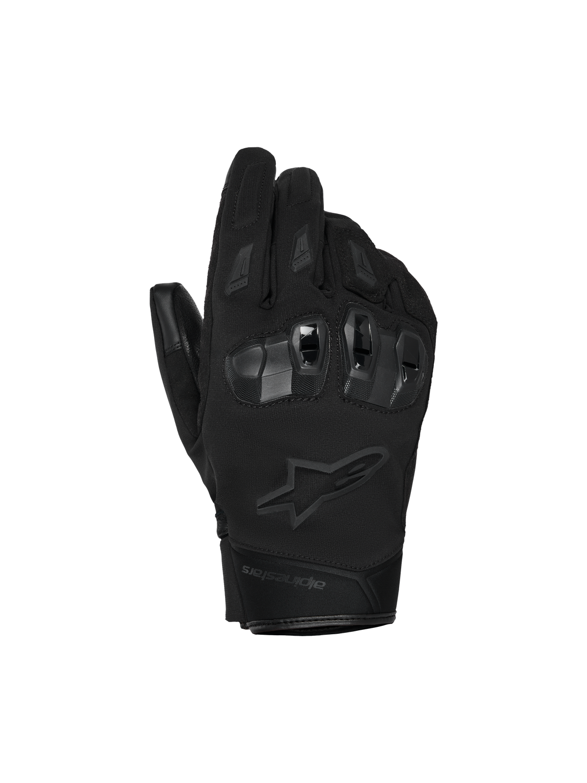 Guantes Alpinestars SP X Z Waterproof, guantes de moto, negros, con protección de nudillos de TPU rígida, logotipo de estrella de Alpinestars tonal y construcción textil duradera para conducción en todo tipo de clima