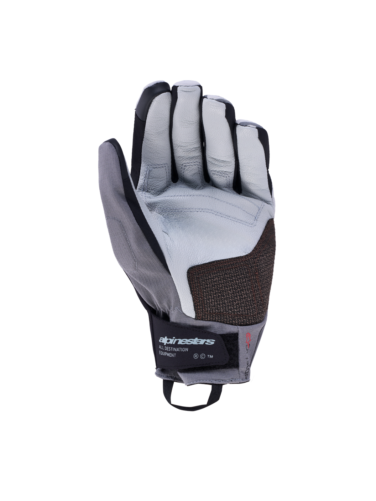 Alpinestars Harok Pro Drystar Guantes, guantes de moto de aventura, gris hielo y gris oscuro, con membrana impermeable Drystar y palma de cuero