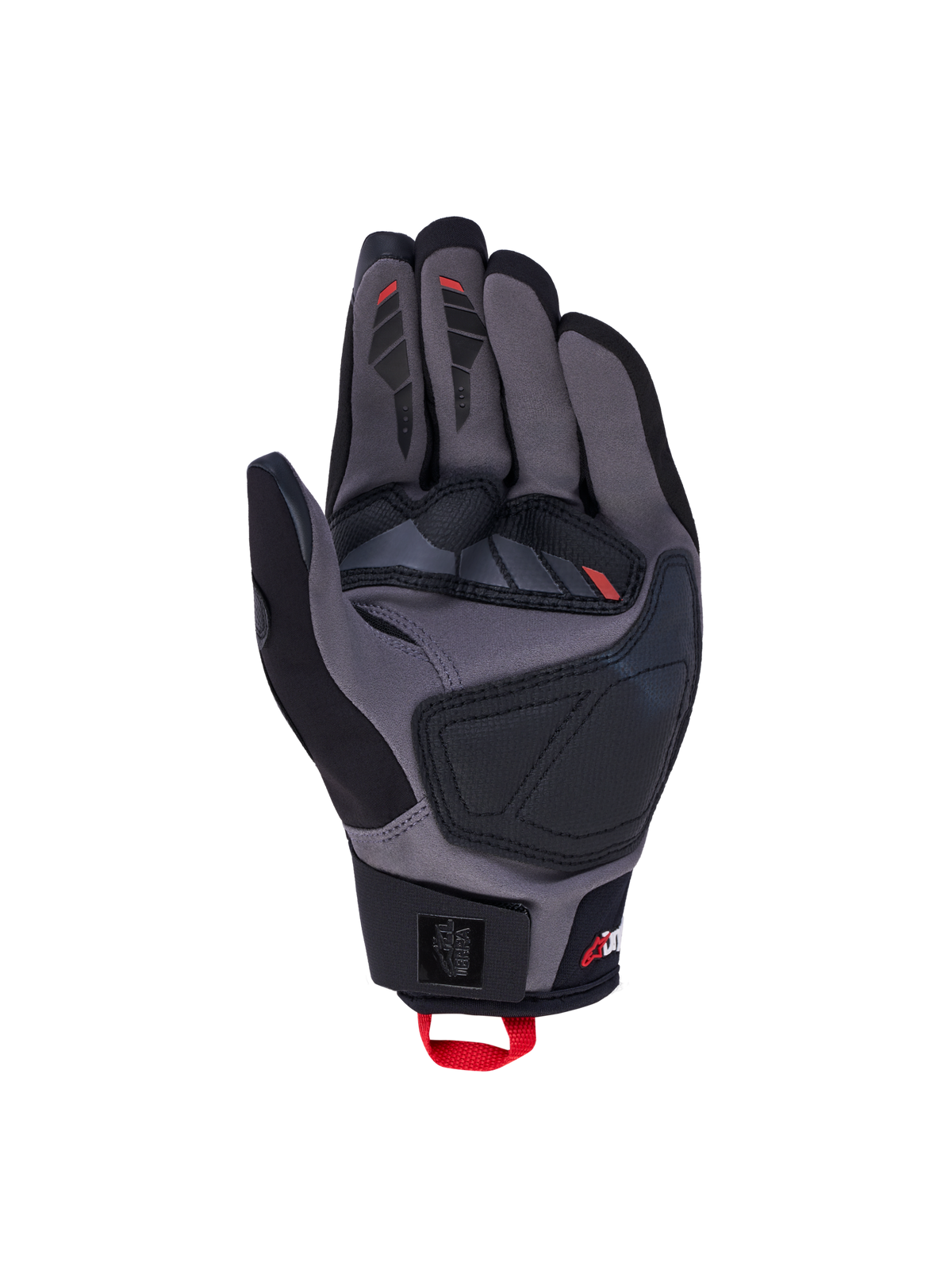 Alpinestars Maxdura Drystar Guantes, guantes de moto de turismo all-terrain, negro y gris con detalles rojos, membrana impermeable Drystar y refuerzos de ante técnico en la palma