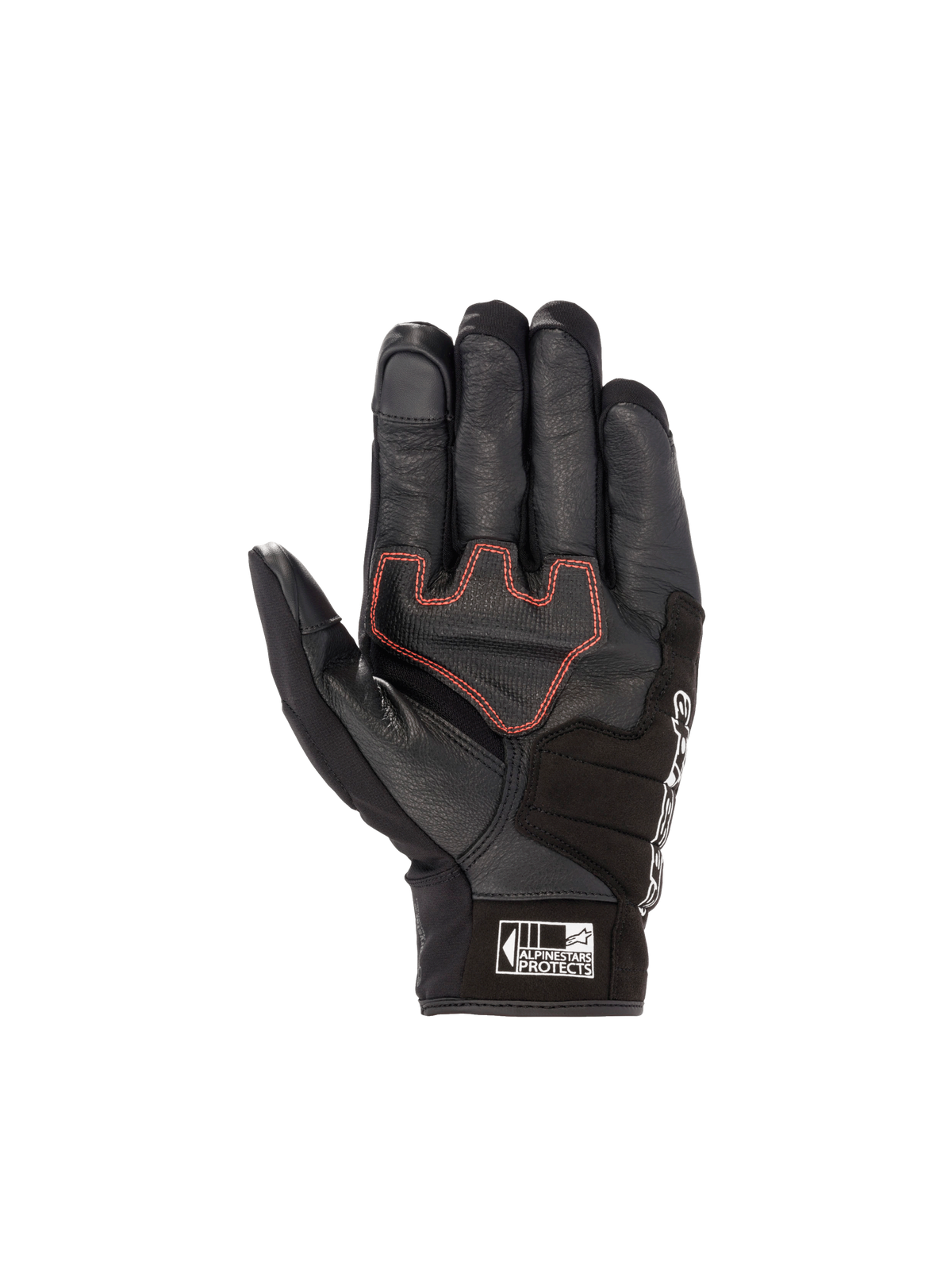 Guantes Honda SMX Z Drystar®, guantes de moto de cuero de cabra negros con detalles rojos, impermeables y con palma reforzada