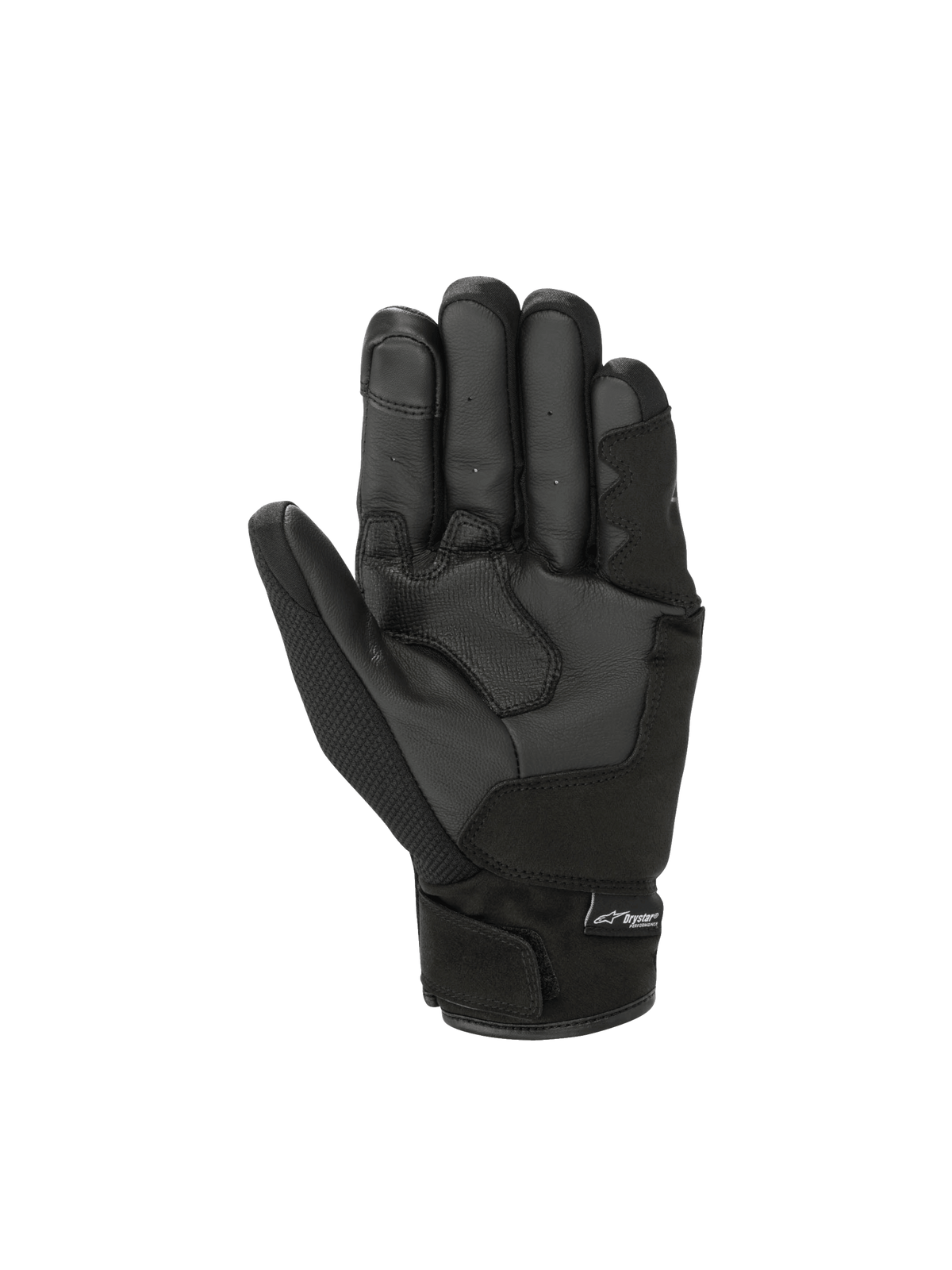 Guantes Alpinestars S-Max Drystar, guantes de moto deportivos e impermeables, textil y cuero negro y gris antracita.
