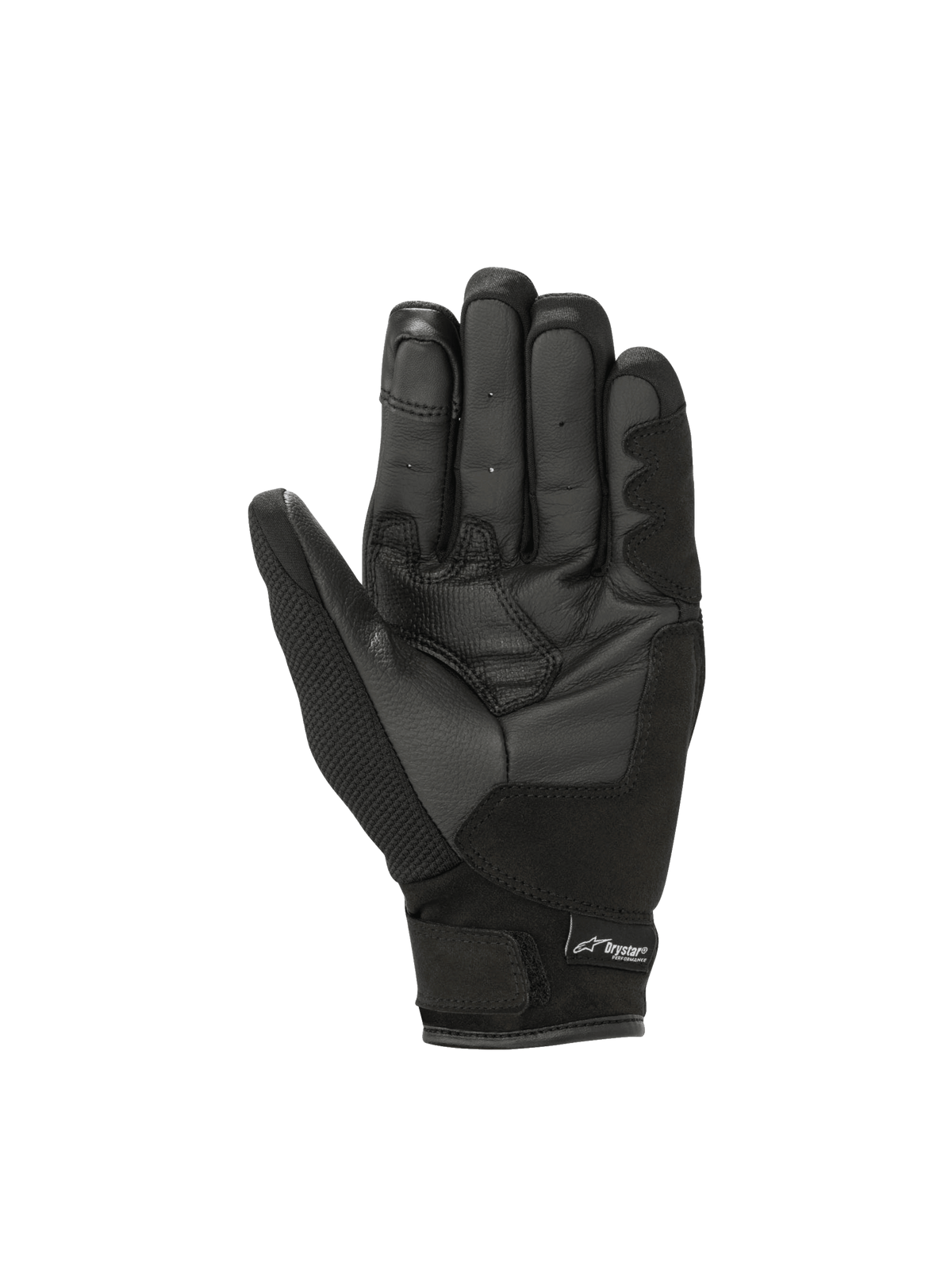 Alpinestars Stella S-Max Drystar, guantes de moto para mujer, negros, impermeables, cuero y malla, puño corto, vista de la palma