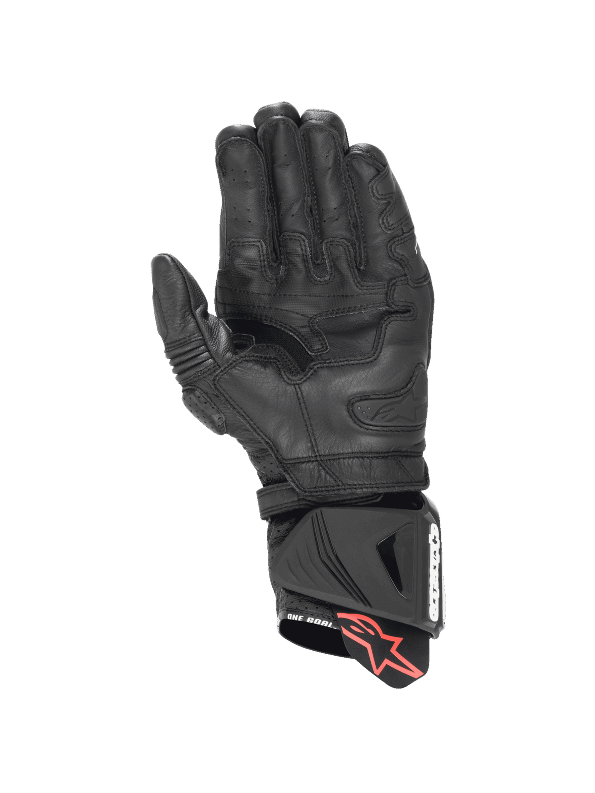 Alpinestars GP Pro R4, guantes de moto para carreras, negros, palma de cuero de canguro y puño DFS, certificados CE