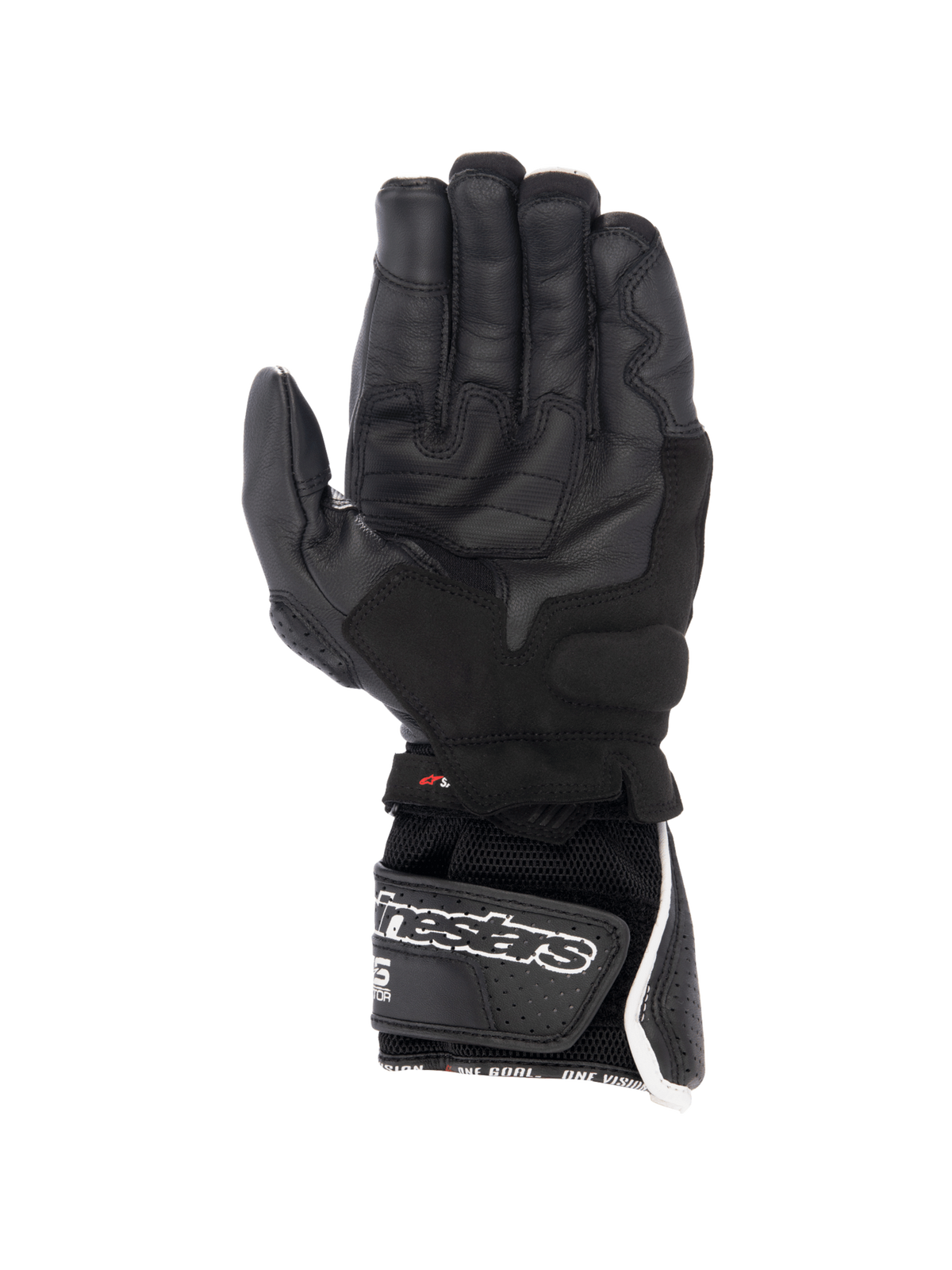 Guantes Alpinestars SP-8 V3 Air, guantes de moto racing de hombre, negros y blancos, cuero perforado y palma con gran agarre