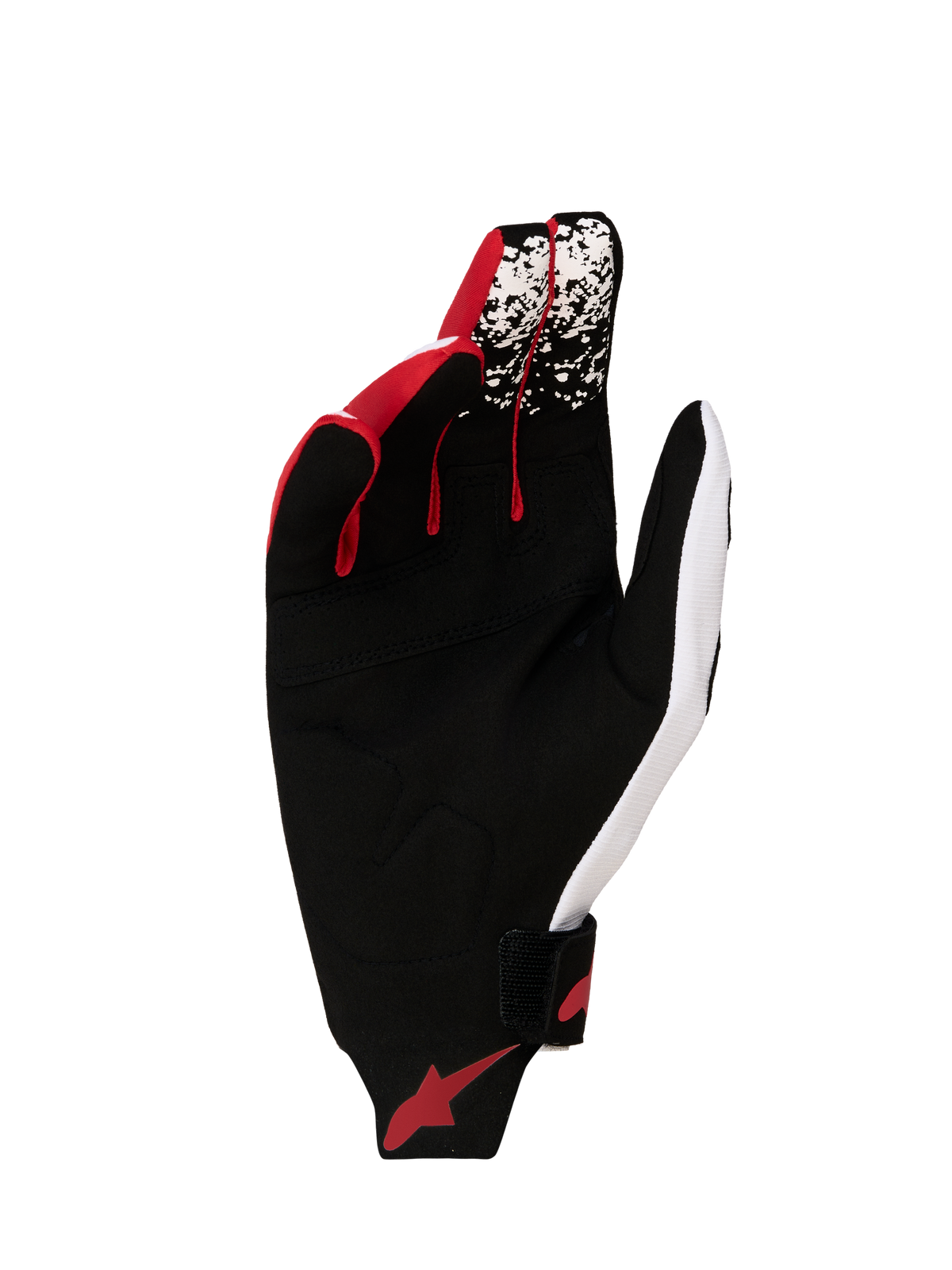 Alpinestars guantes Techstar 2027, guantes de motocross para hombre, negros, blancos y rojos flúor, palma con ante reforzado.