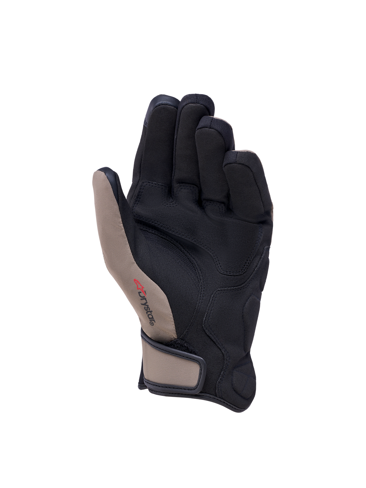 Alpinestars Ignite Drystar Insulated Gloves, guantes de moto impermeables, vista de la palma y los dedos, negro y marrón