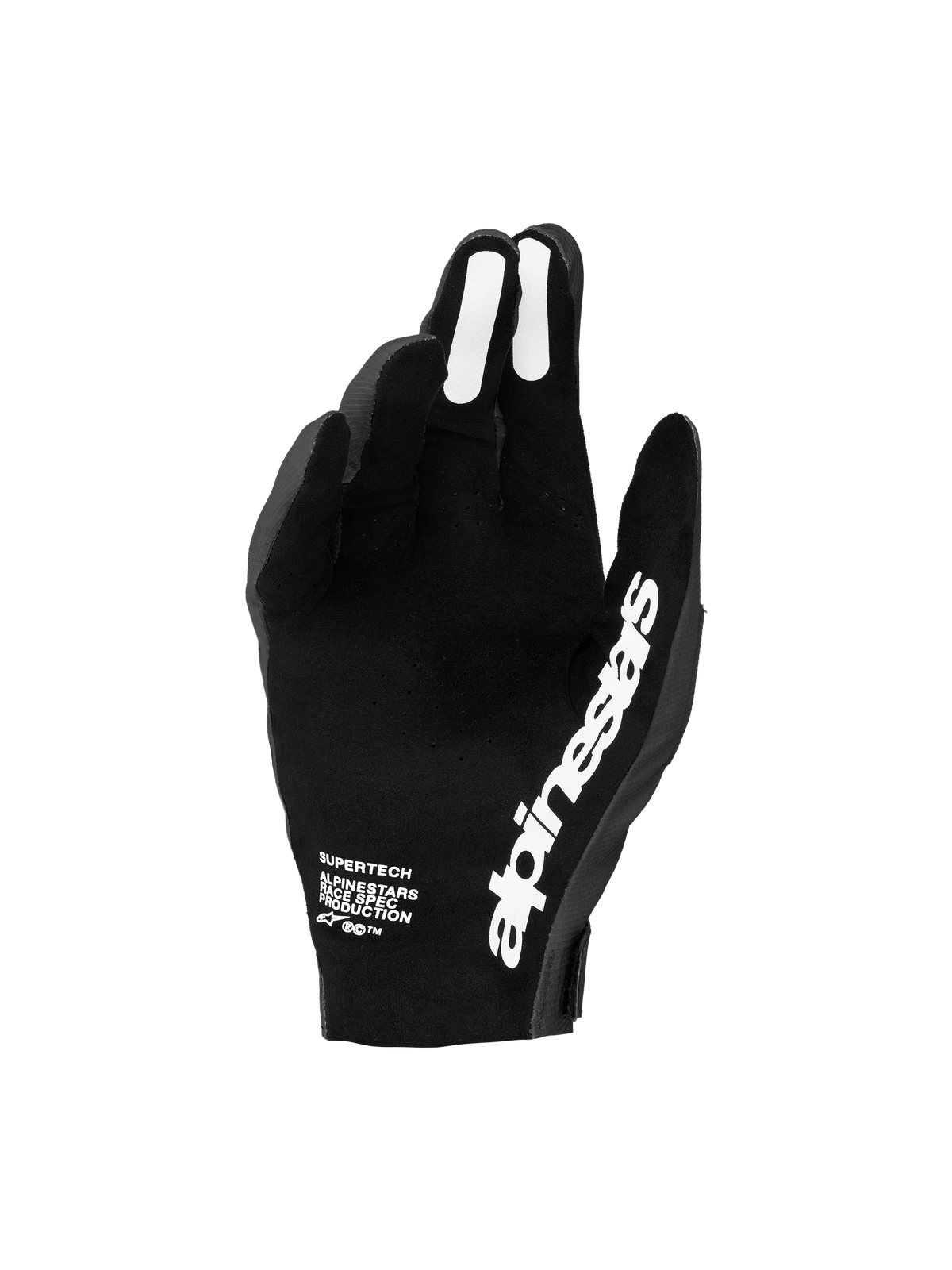 Alpinestars Supertech MX 2027, guantes de motocross para hombre, negros y blancos, palma perforada para ventilación y agarre de silicona en los dedos para un control preciso de las manetas