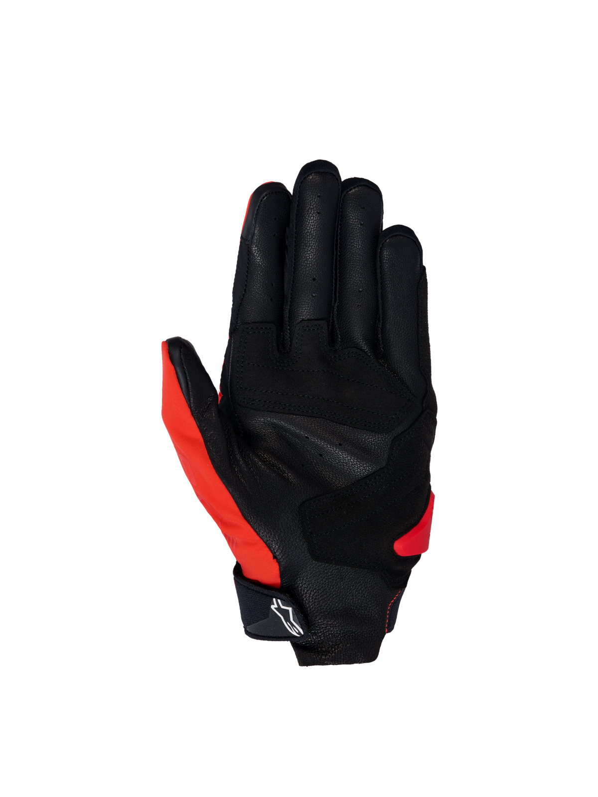 Guantes Alpinestars SP X 3, guantes de moto para carreras, rojos y negros con palma de cuero perforado.