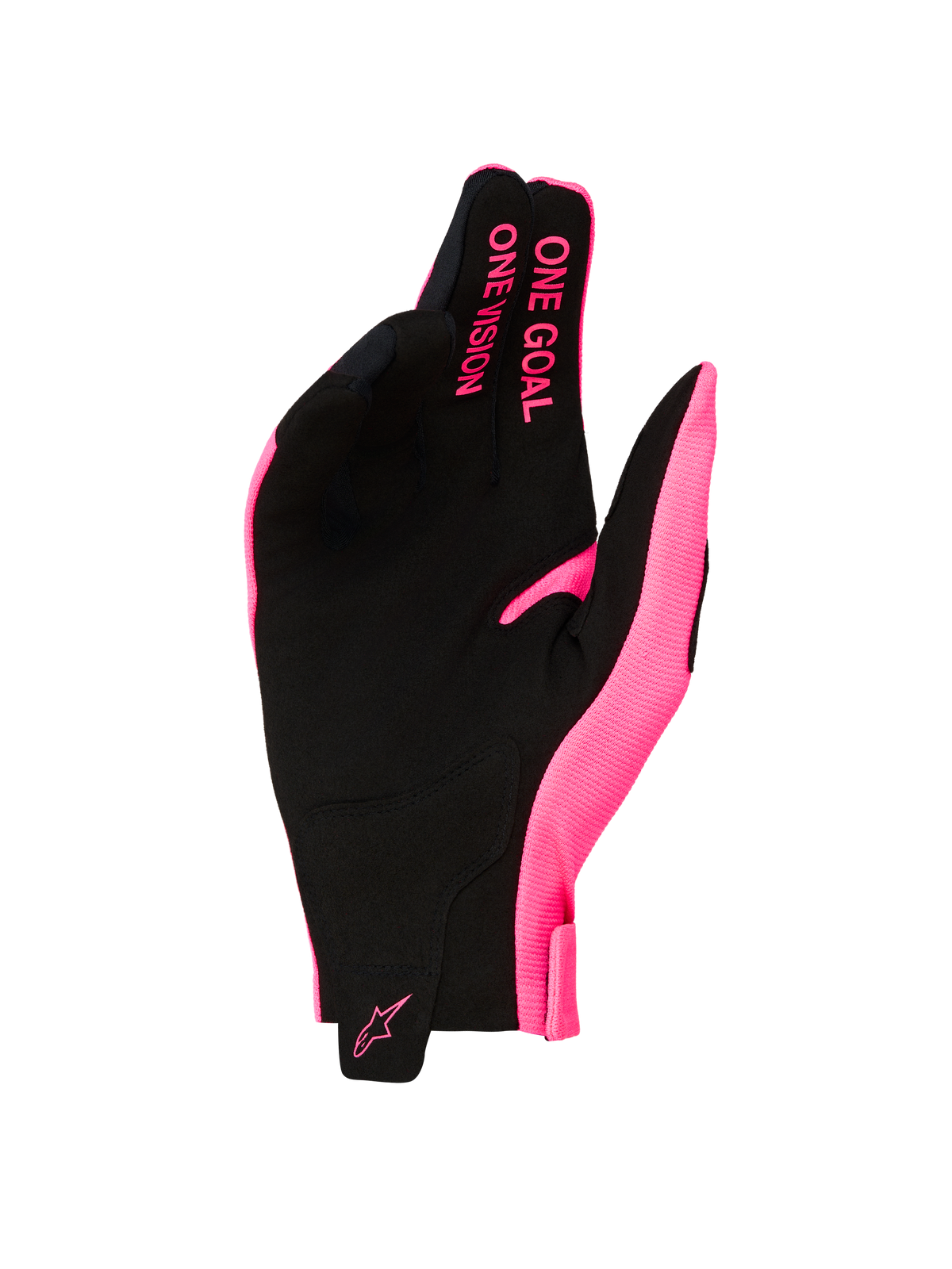Alpinestars Radar 2027, guantes de motocross para hombre, rosa y negros, palma de ante sintético, lema One Goal One Vision