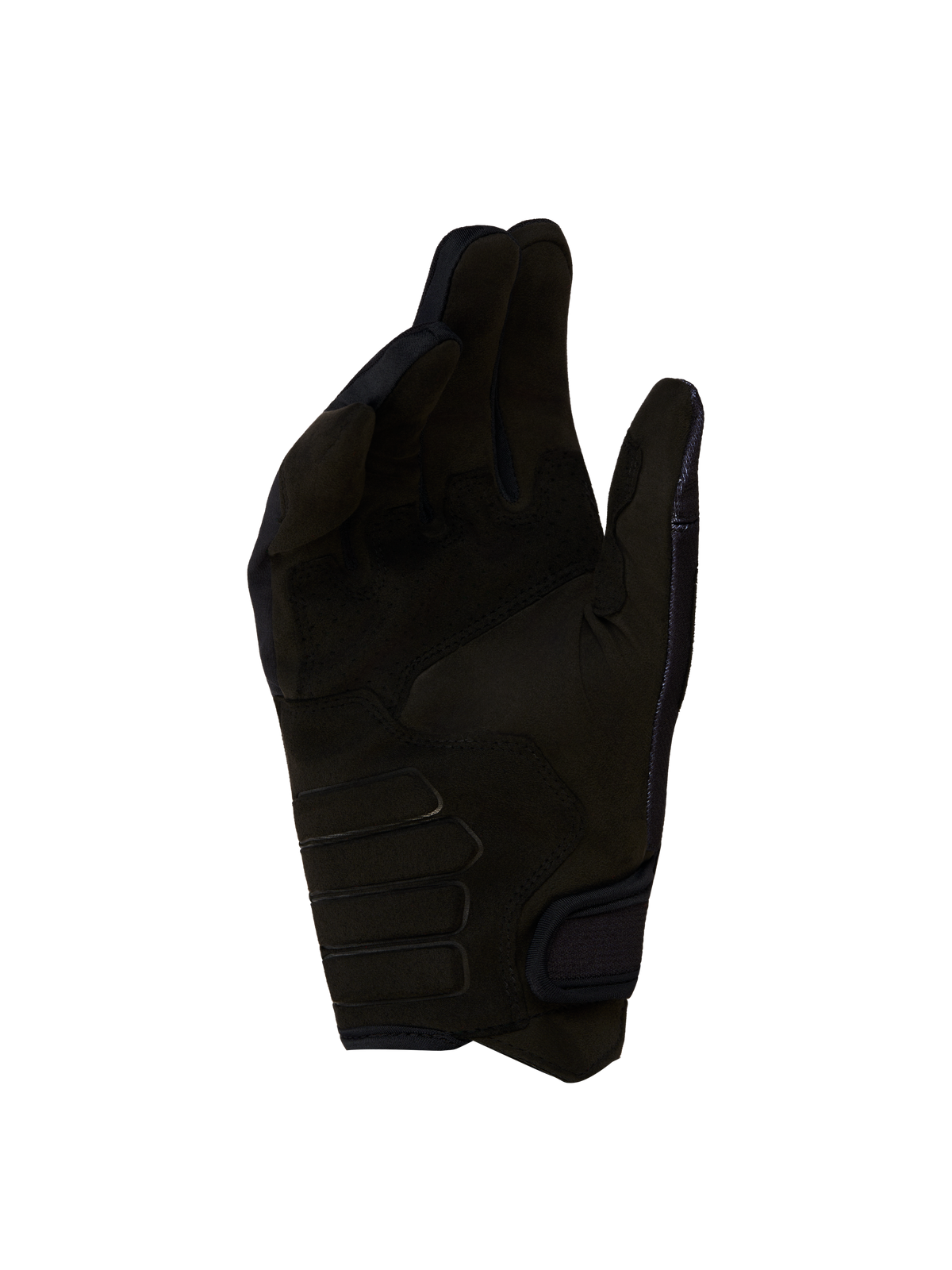 Alpinestars Techdura, guantes de moto negros para enduro, vista de la palma reforzada en ante sintético, certificado CE