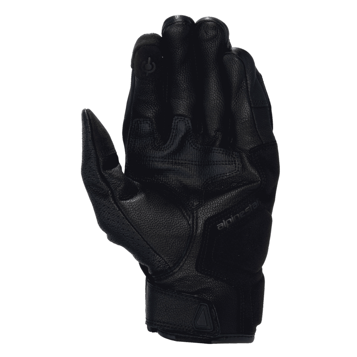 Alpinestars Celer V3, guantes de moto de carreras, negros, cuero de cabra, palma con dedo compatible con pantallas táctiles.