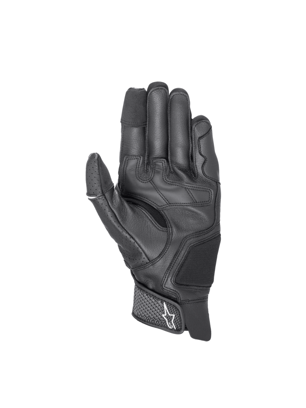 Alpinestars Morph Sport Gloves, black leather and textile motorcycle sport gloves with touchscreen fingertips.