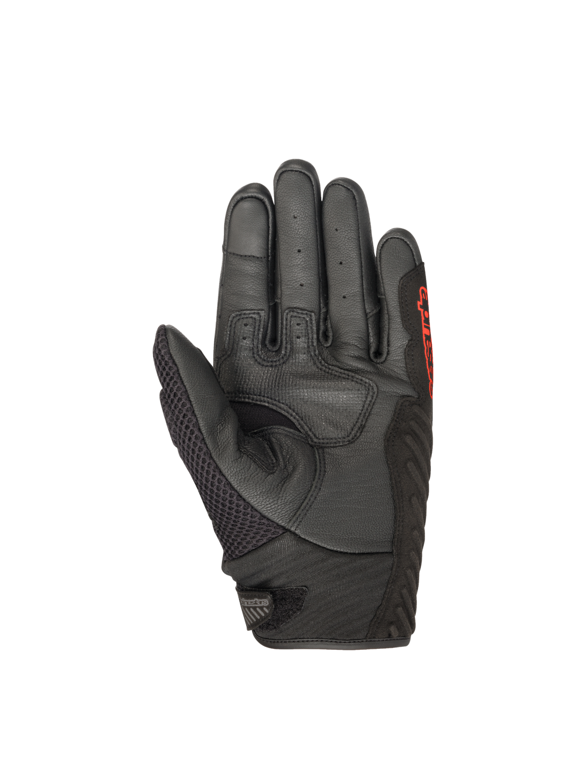 Alpinestars Guantes SMX-1 Air V2, guantes de moto negros y rojos, palma de cuero premium con refuerzos para conducción urbana, certificados CE