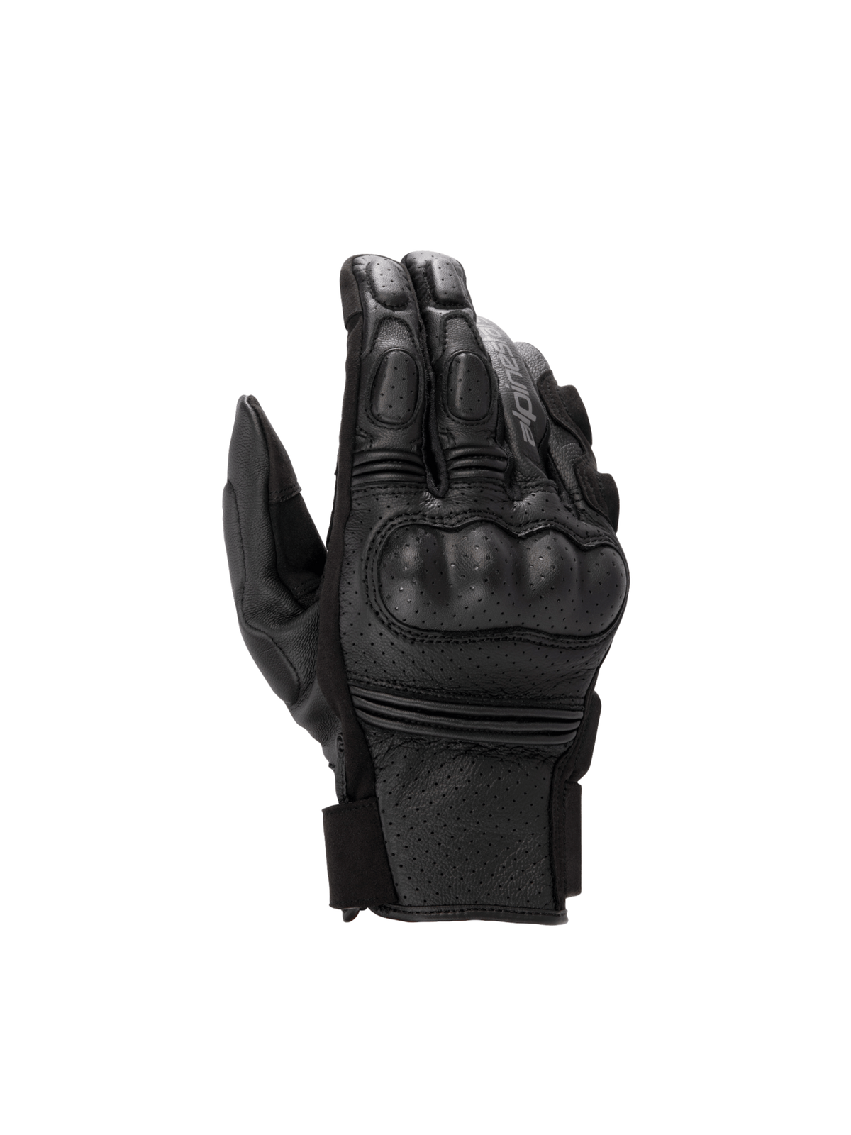 Alpinestars guantes Phenom de cuero Air, guantes de moto para hombre, negros, cuero perforado y protección rígida de nudillos