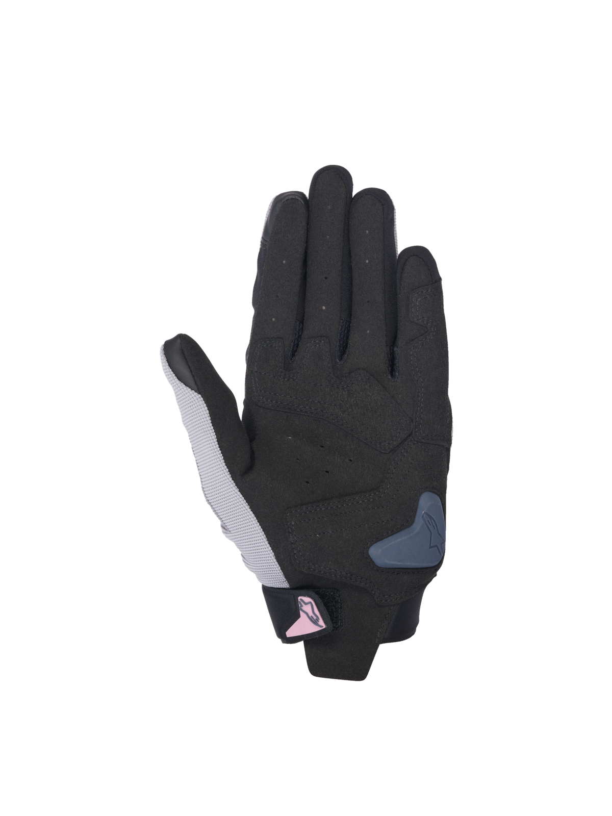Alpinestars Stella SP X 1, guantes de moto para mujer, negros y grises, palma de cuero sintético con deslizador TPR y refuerzos de protección.