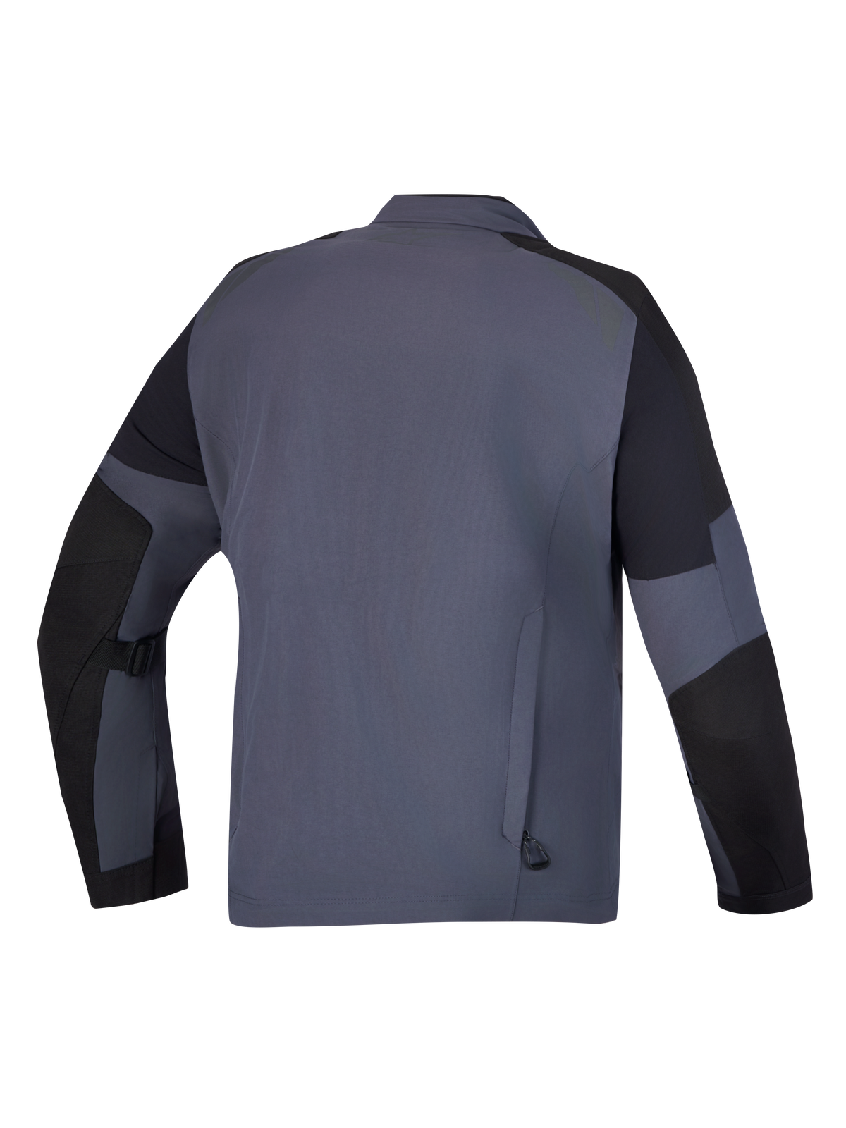 Alpinestars Arenis Gore-Tex Jacket, chaqueta de moto adventure touring, vista trasera, negro y gris oscuro, con construcción GORE-TEX laminada impermeable y protección con certificación CE