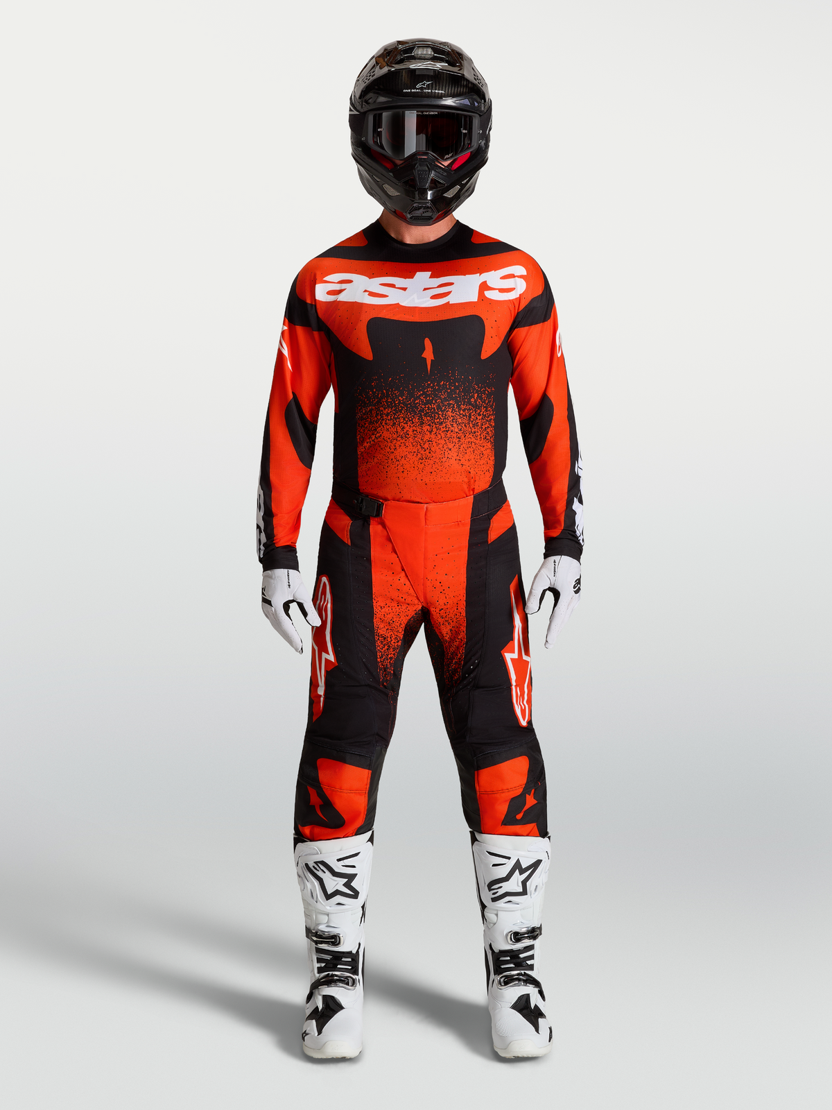 Alpinestars Techstar Swan, pantalones de motocross para hombre, rojos y negros, ajuste ergonómico y paneles reforzados