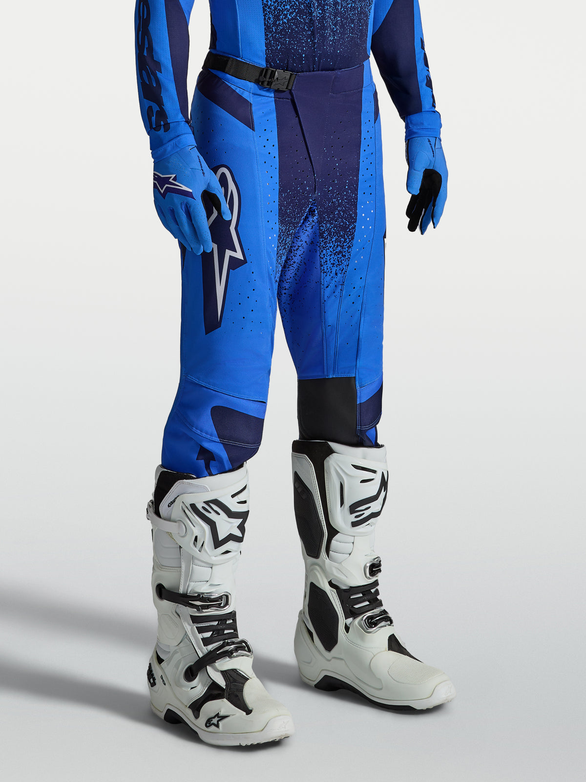 Alpinestars Techstar Swan, pantalones de motocross para hombre, azul y azul marino, construcción de poli-tejido 600D reforzado