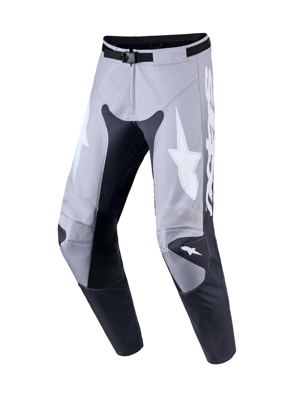 Alpinestars Racer Amber, pantalones de motocross para hombre, gris y lila claro, poliéster 600D con paneles de rodilla de cuero