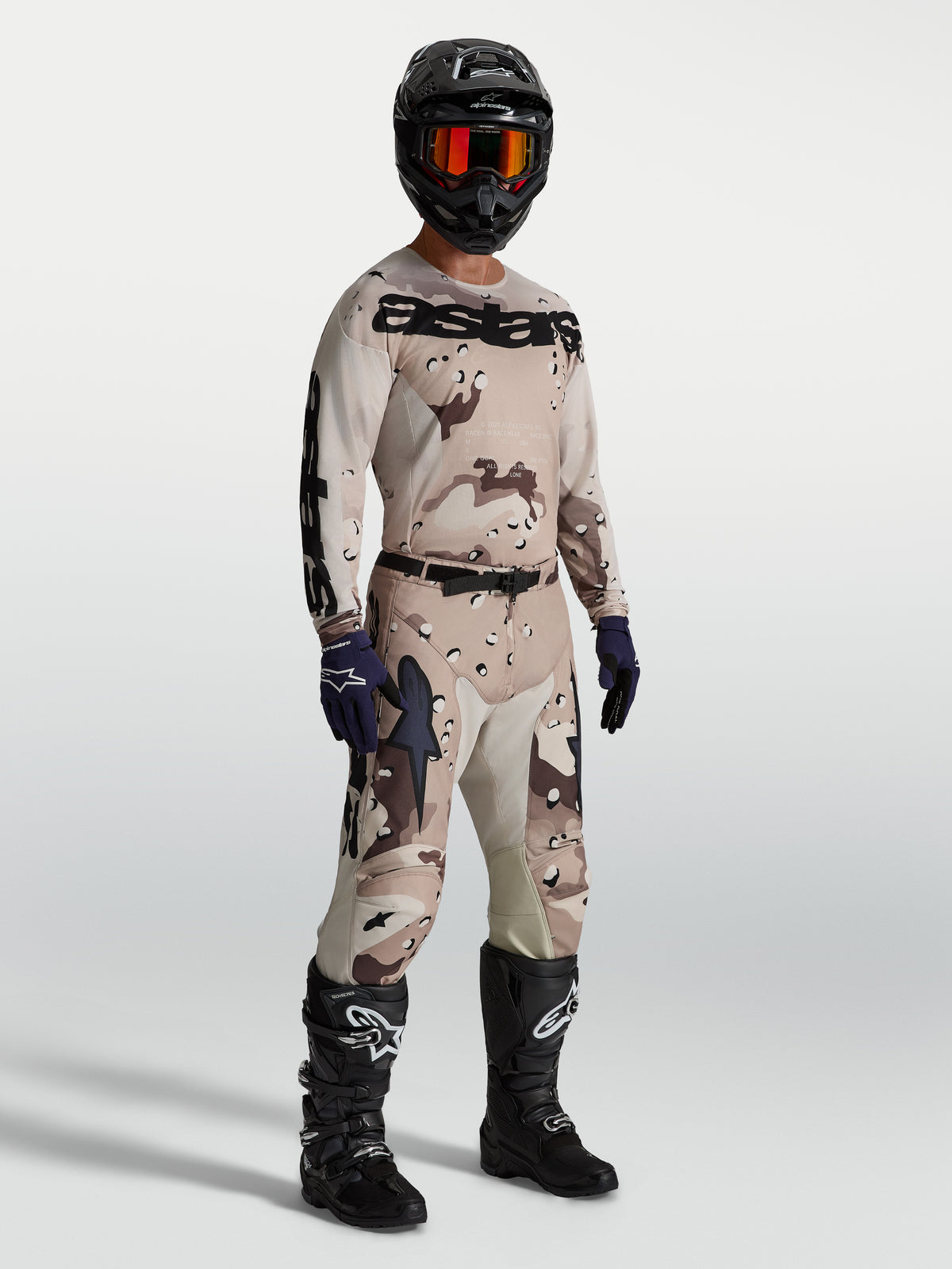 Alpinestars Racer Lone, pantalones de motocross para hombre, camuflaje desierto y negro, politejido duradero para off-road