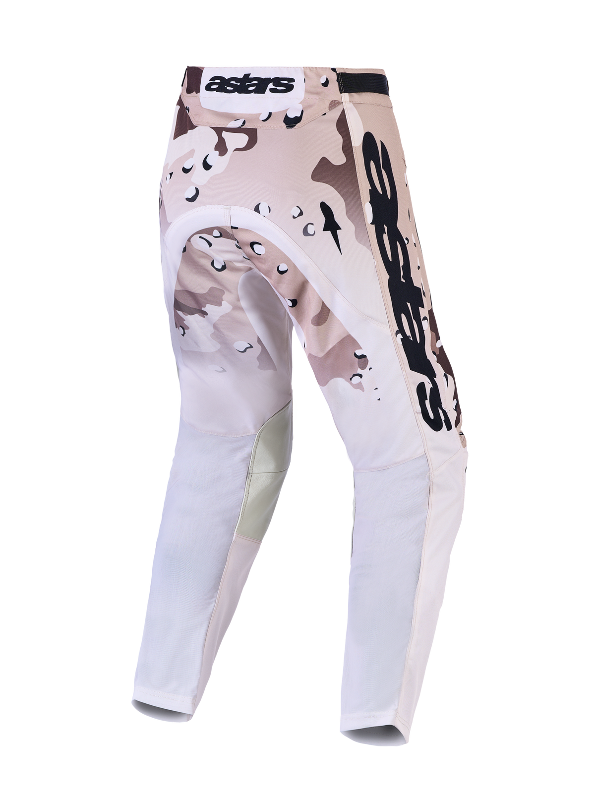 Pantalones Alpinestars Racer Lone para hombre, estilo motocross en camuflaje desierto y negro, con paneles traseros Stretchnet ventilados.