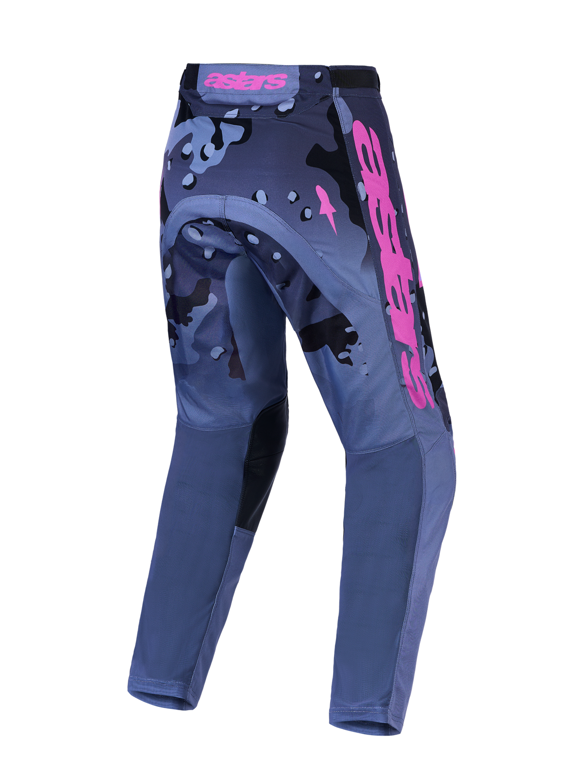 Alpinestars pantalones Racer Lone y Racer Lone Gear Set, de motocross, camuflaje gris y morado, vista trasera