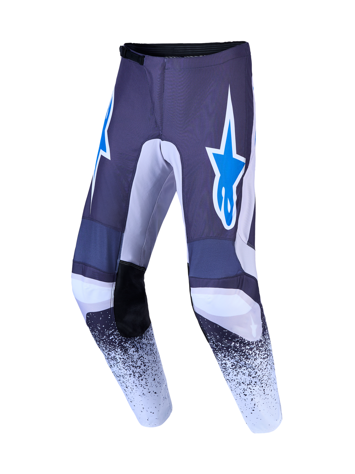 Alpinestars Fluid Drag, pantalones de motocross para hombre, gris y azul, politejido reforzado con logotipos de estrella