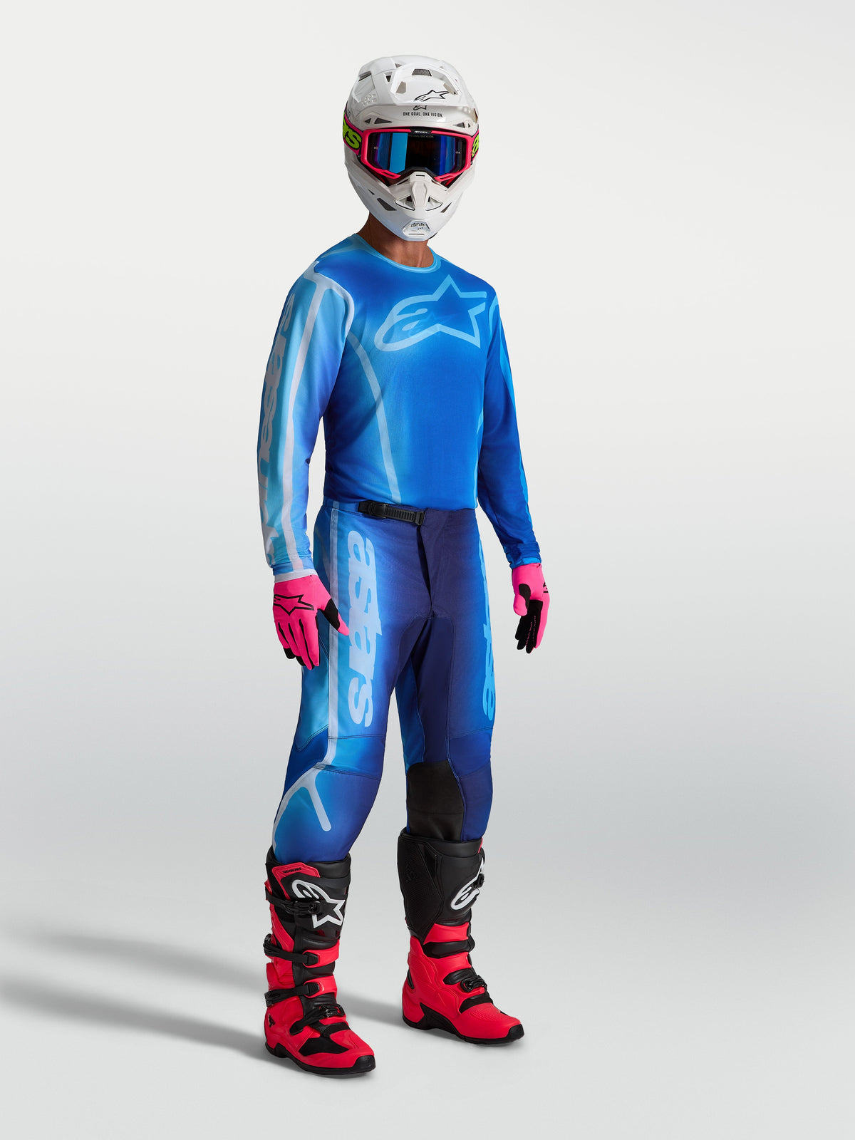 Alpinestars Fluid Kepler, pantalones de motocross para hombre, azules, chasis de politejido 600D con diseño precurvado