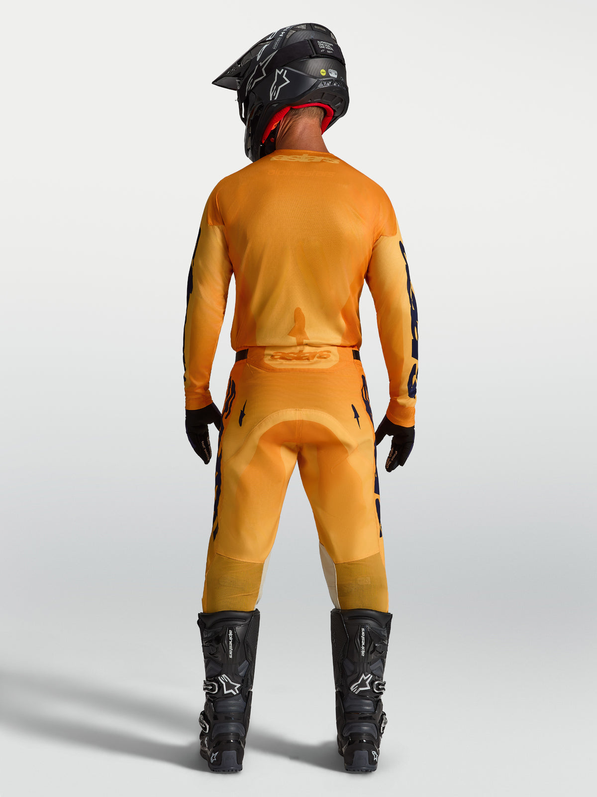 Alpinestars Racer Amber, jersey y conjunto de motocross 2027 para hombre, naranja y azul profundo, vista trasera