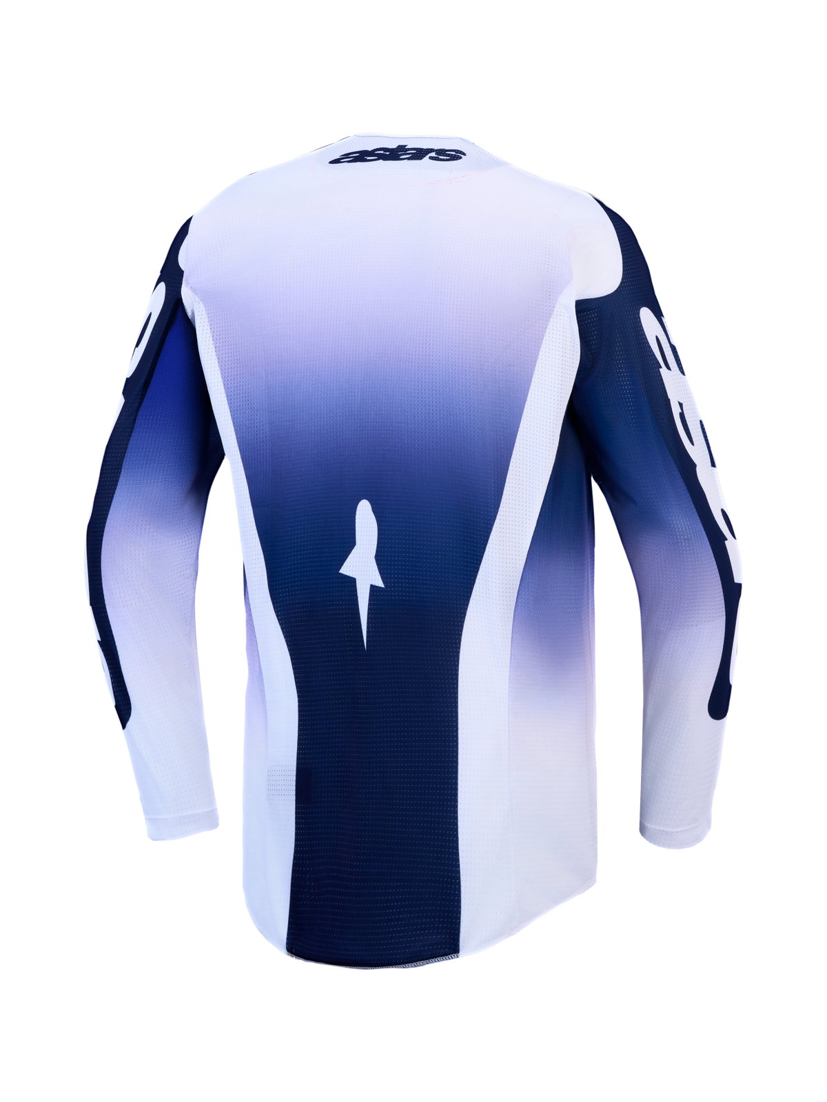Alpinestars Racer Air Amber Jersey, jersey de motocross con degradado azul y blanco, malla ligera ventilada, vista trasera