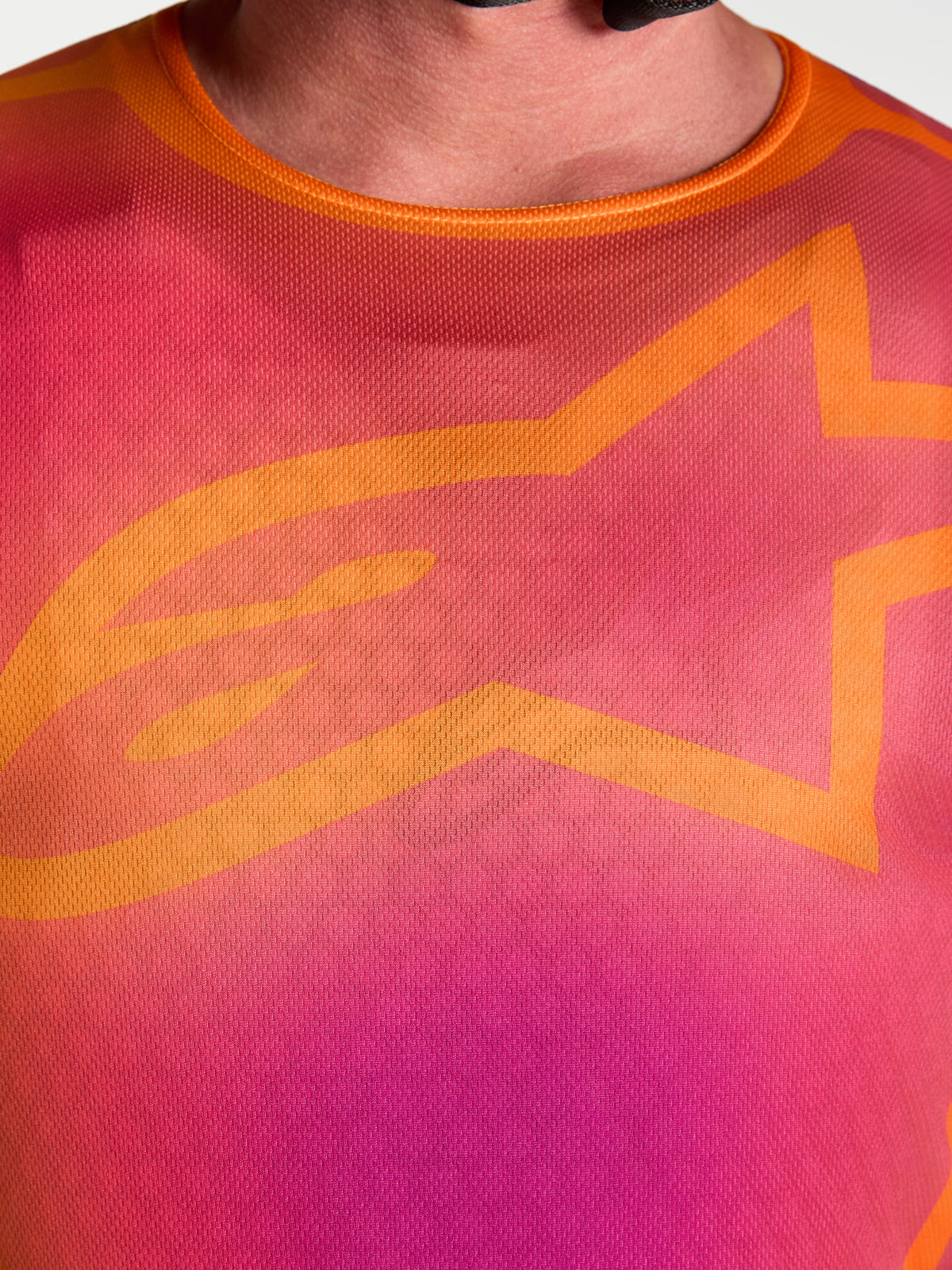 Alpinestars jersey Fluid Kepler de motocross para hombre, diseño morado y naranja con logotipo A-star naranja en el pecho