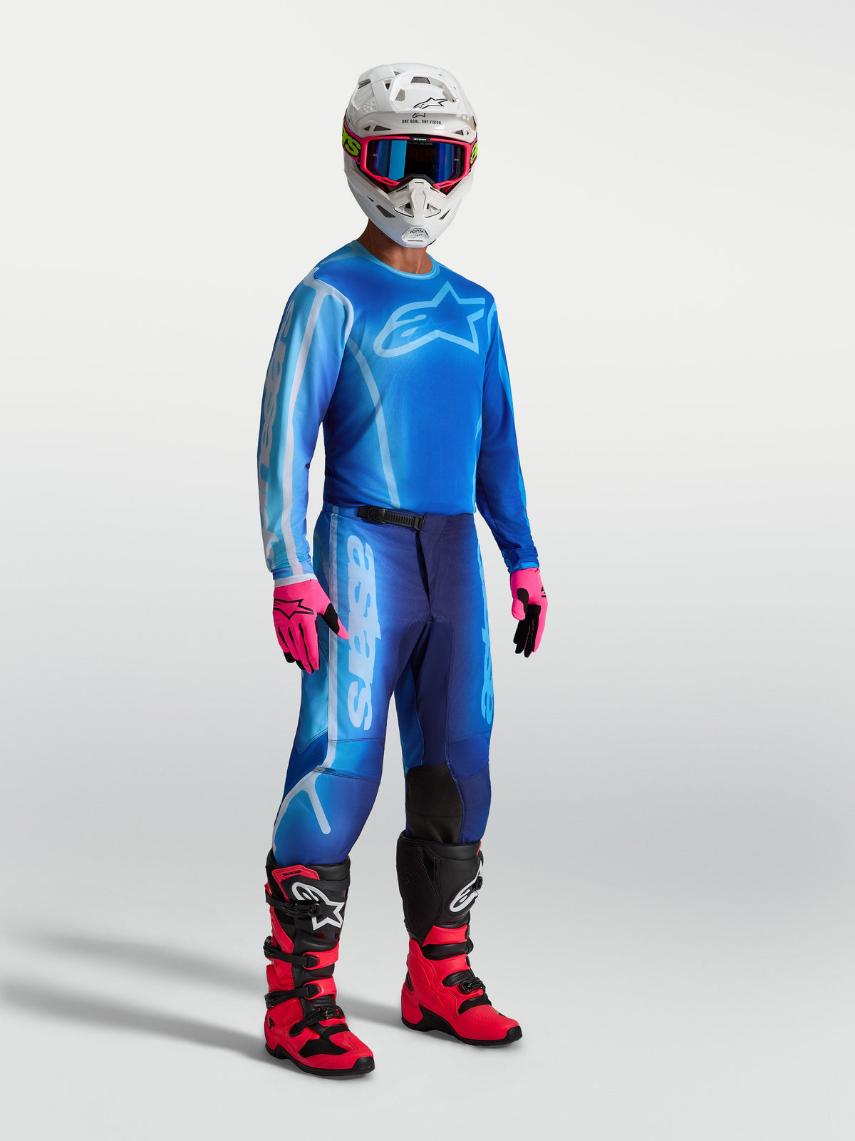 Alpinestars Jersey Fluid Kepler, jersey de motocross para hombre, azul UCLA y azul blithe, ajuste atlético transpirable